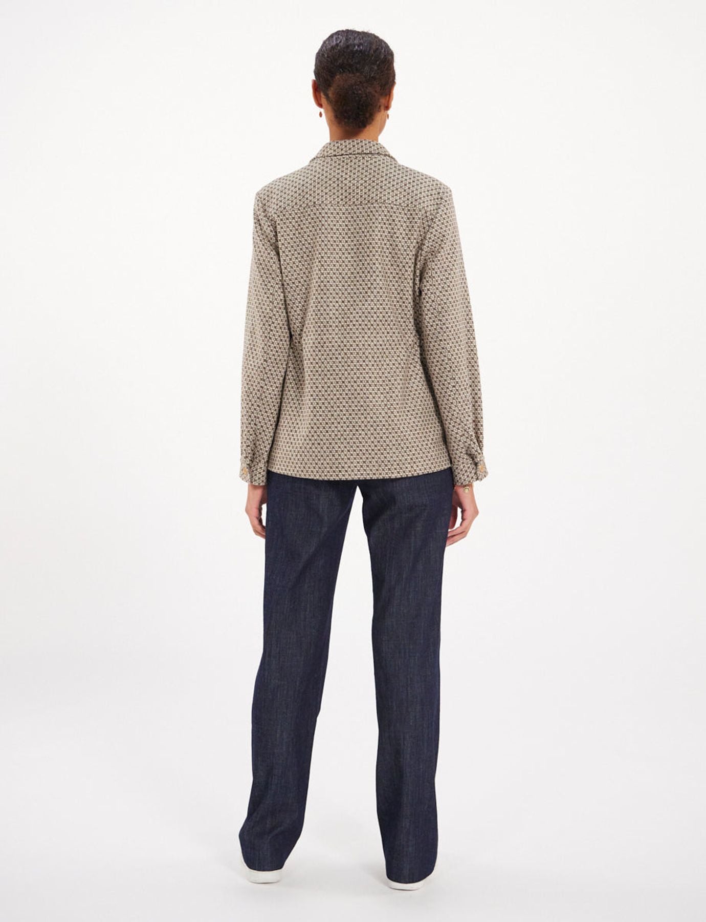Brown/ecru wool Flipper jacket