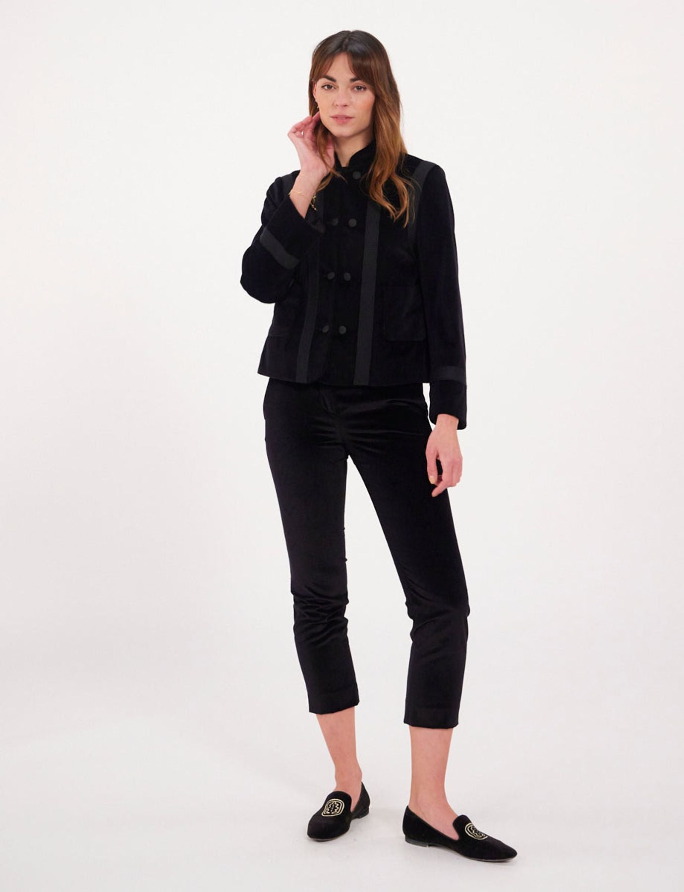 Phoebe black velvet jacket