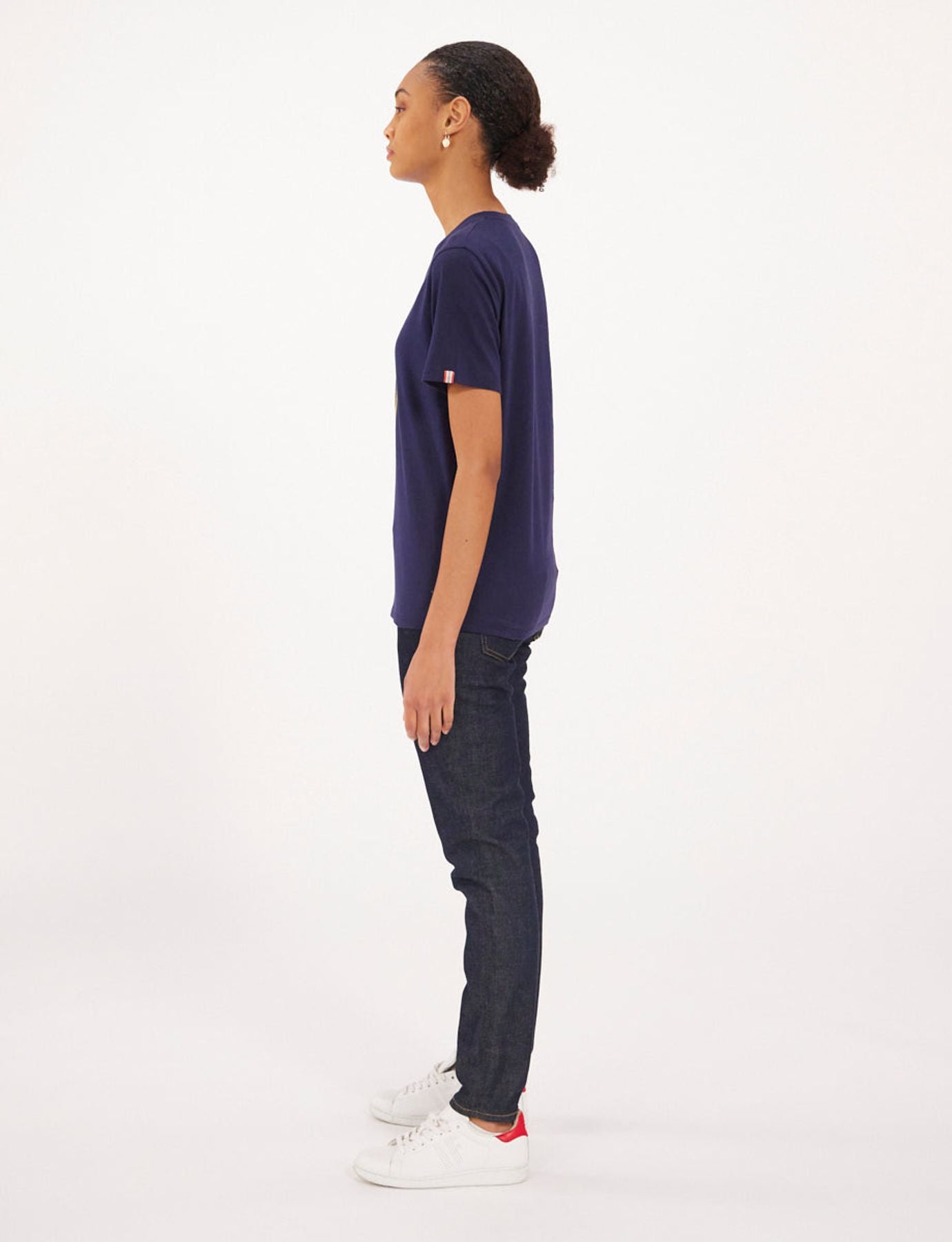 T-shirt Aurore bleu marine/jaune