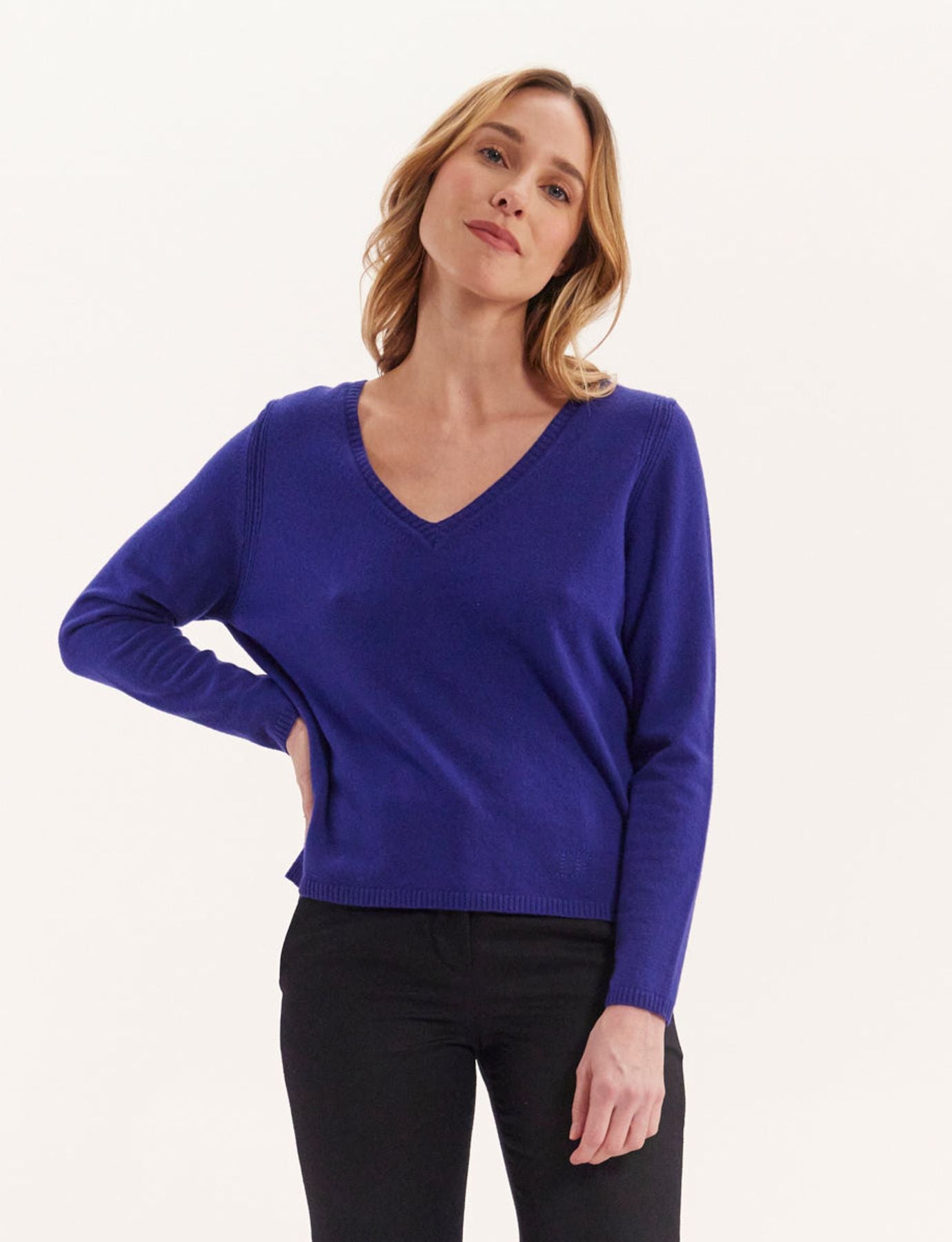 Jersey Morgane de lana y cachemira azul