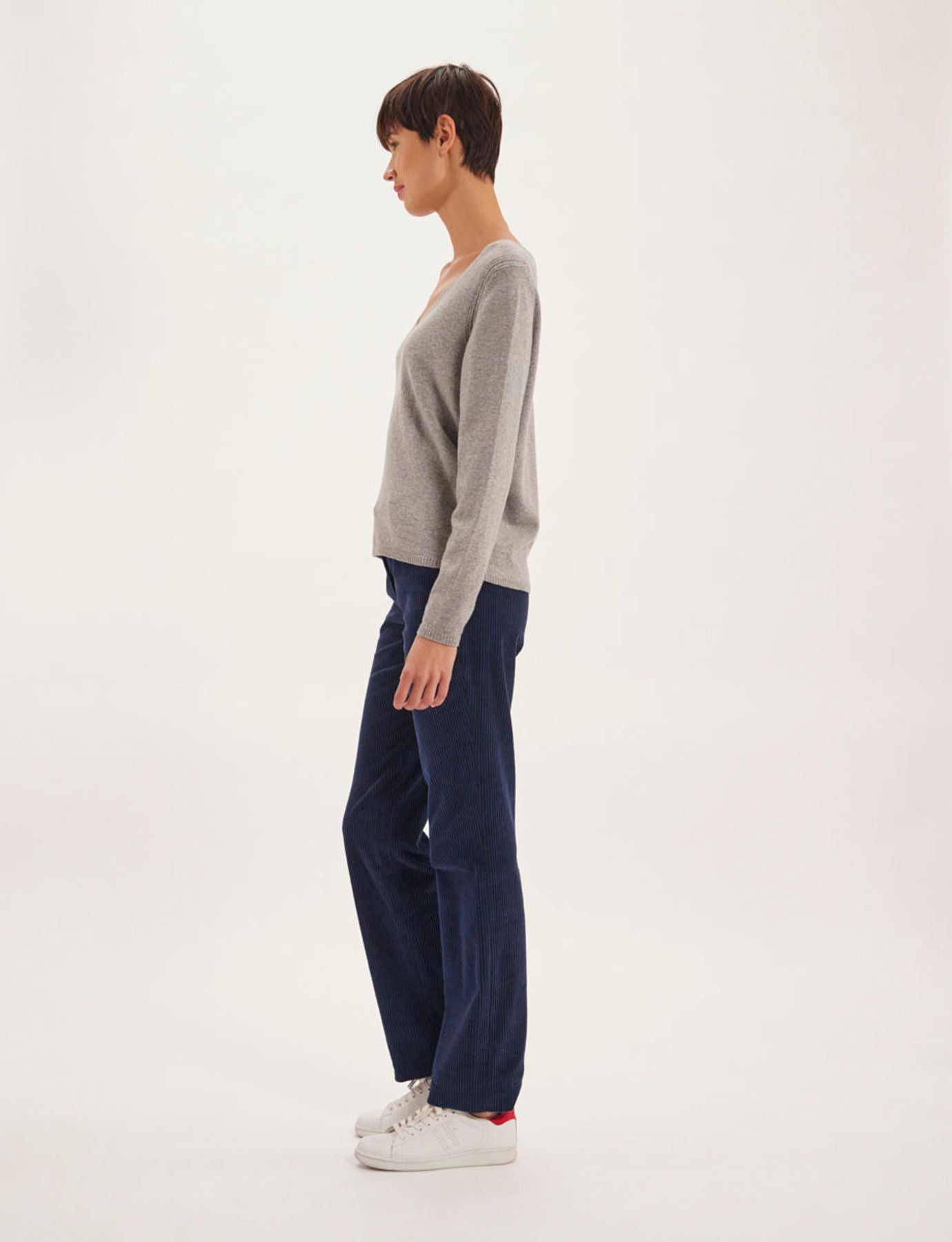 Pull Morgane laine et cachemire gris