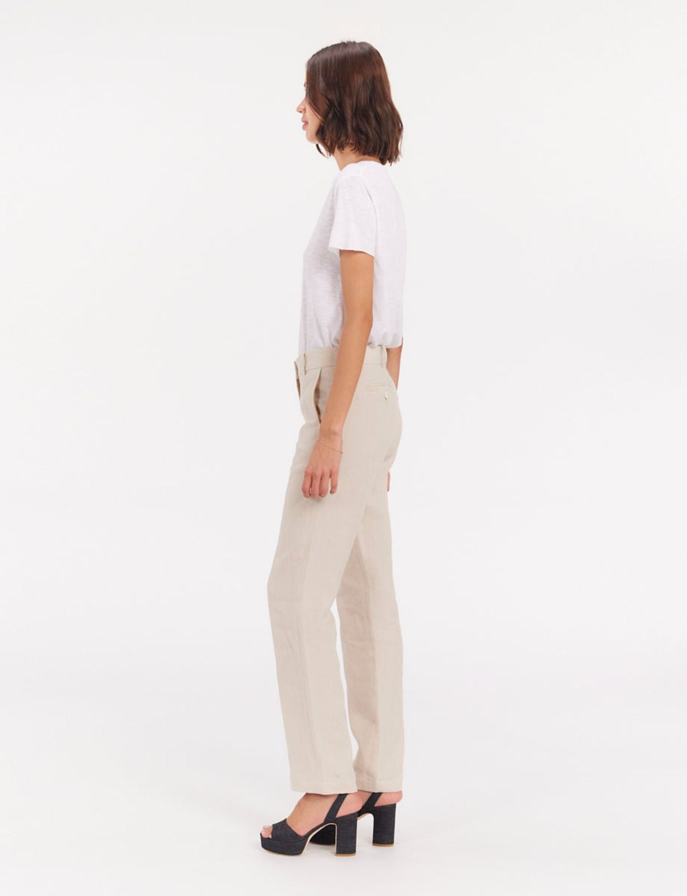 Pantalon Francisco en lin sable