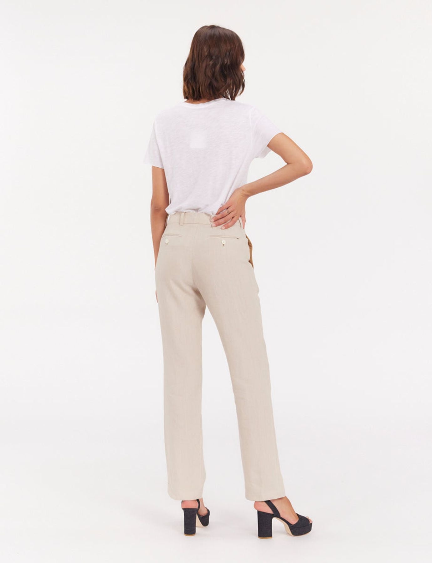 Pantalon Francisco en lin sable
