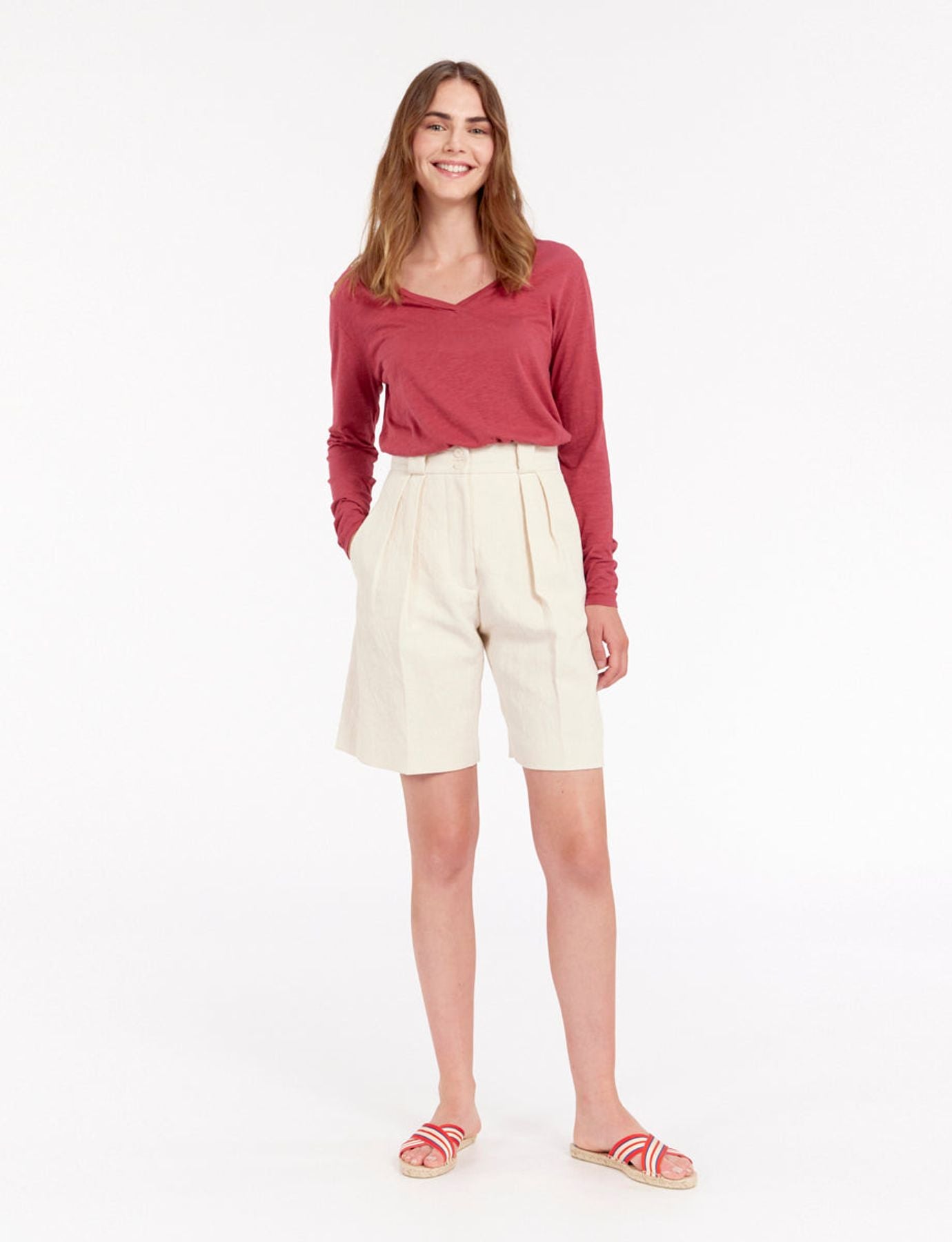 Odette ivory shorts