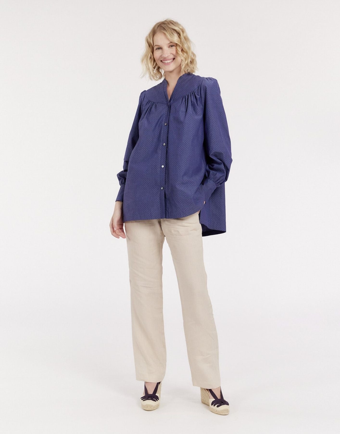 Blouse Ornella bleu denim