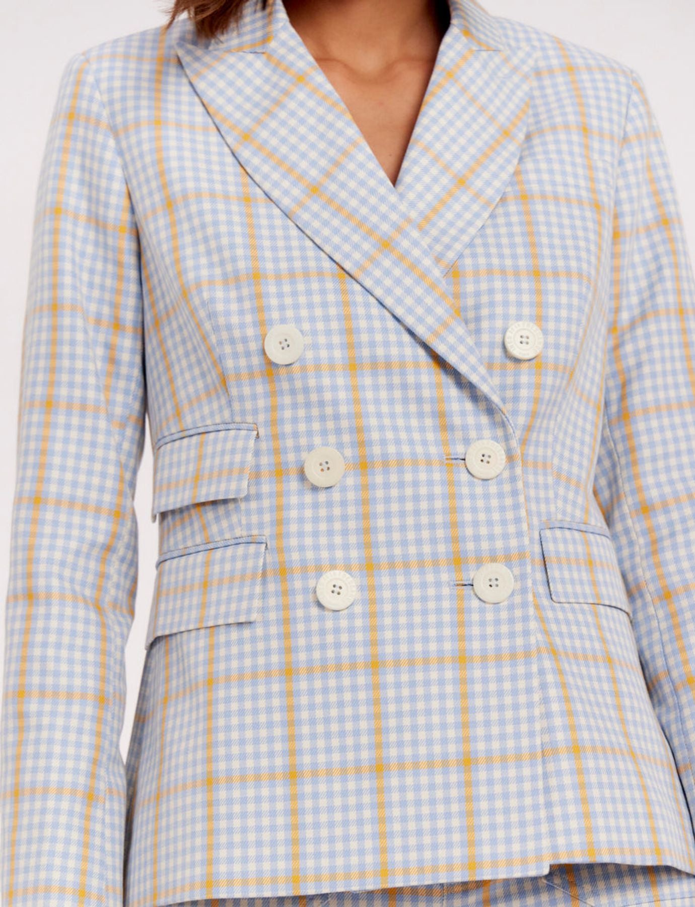 Jacke Maurice mit blau-orangem Karomuster