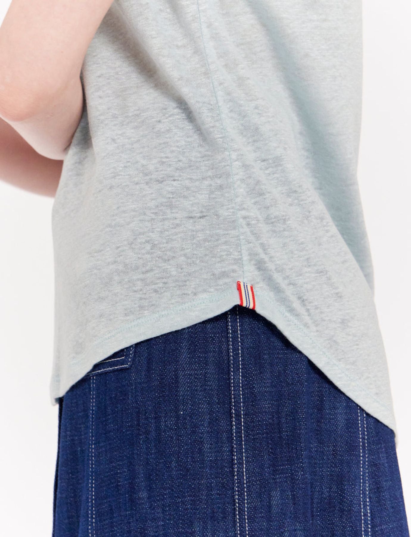 Camiseta Lison de lino turquesa