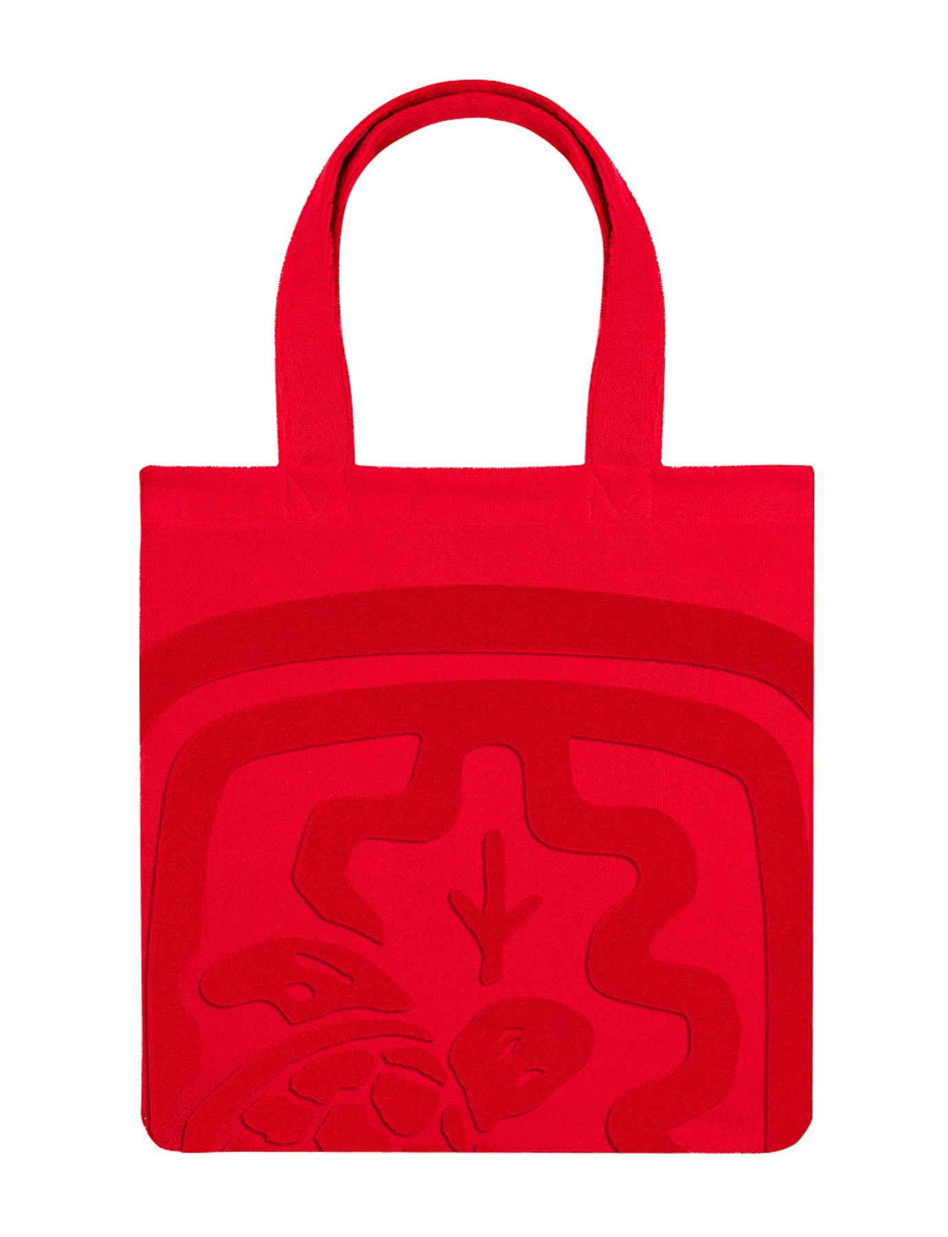 Boudoir, Sac cabas en éponge, Ines x Vilebrequin, rouge coquelicot