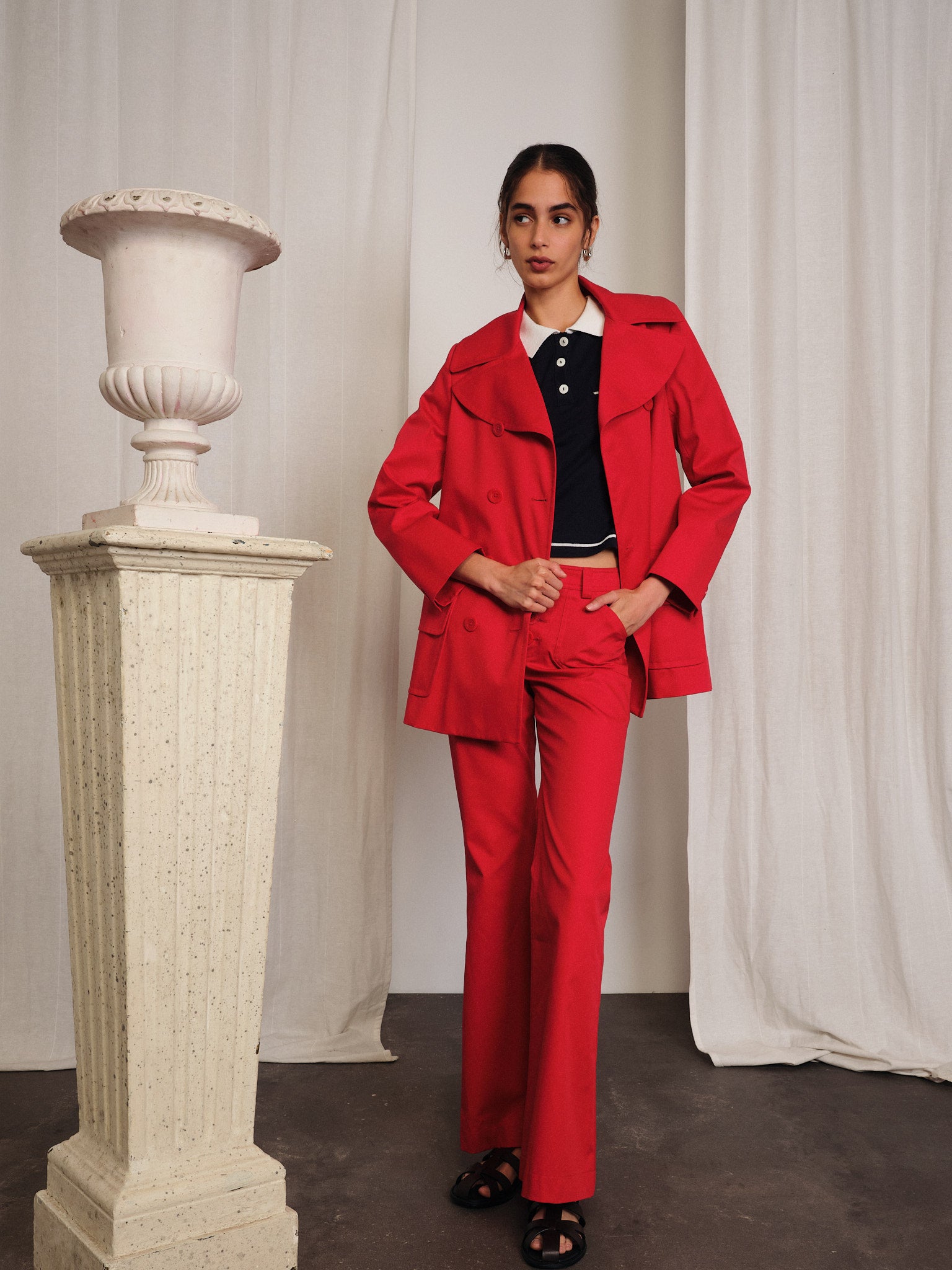 Séraphine pea coat in cotton blend