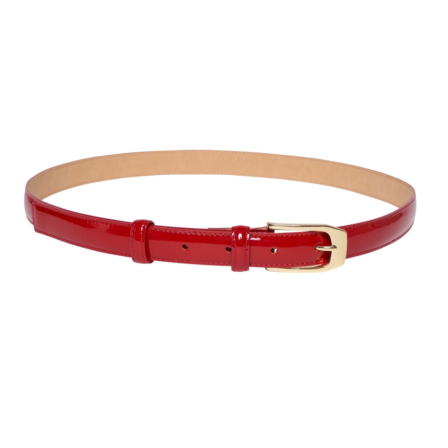 Ceinture Aurelia cuir vernis rouge