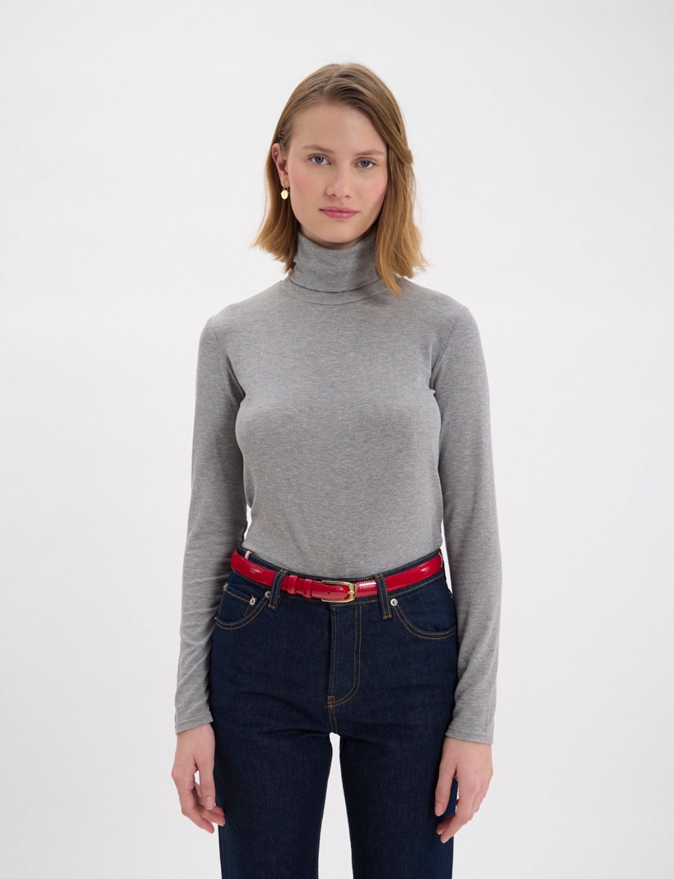 Ceinture Aurelia cuir vernis rouge