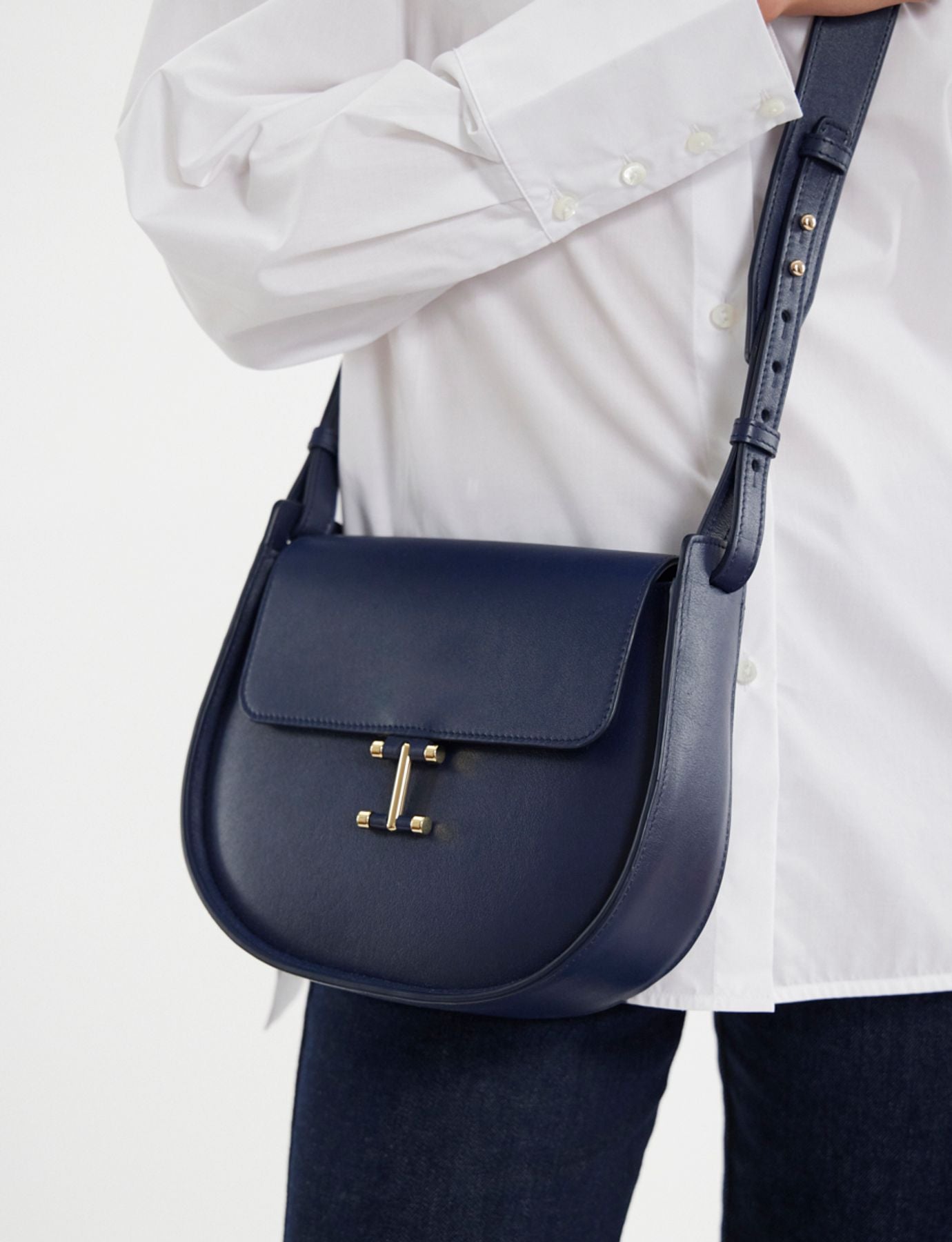 Bolso Senda de piel azul noche