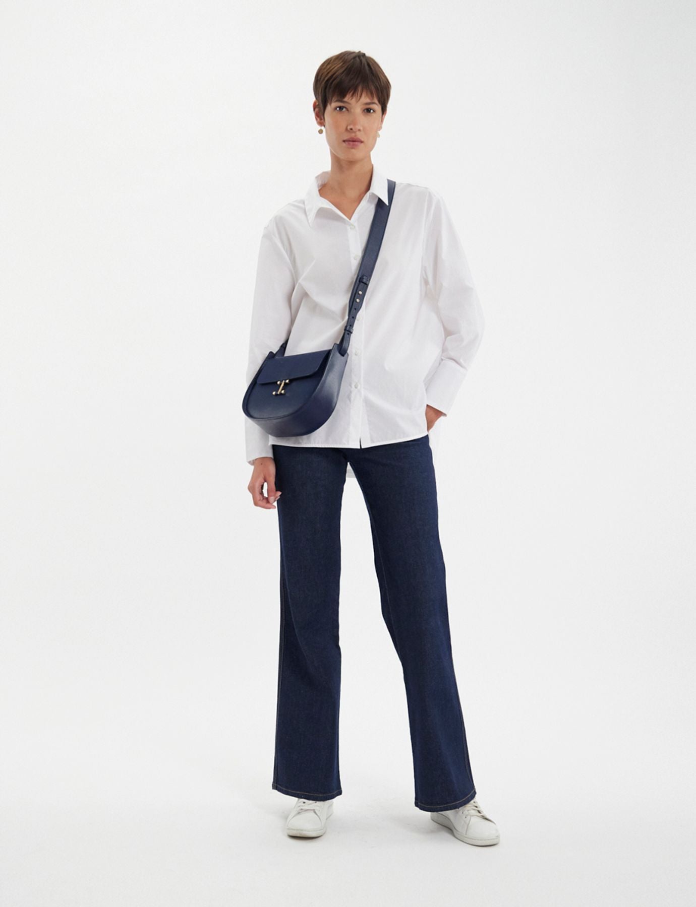 Bolso Senda de piel azul noche