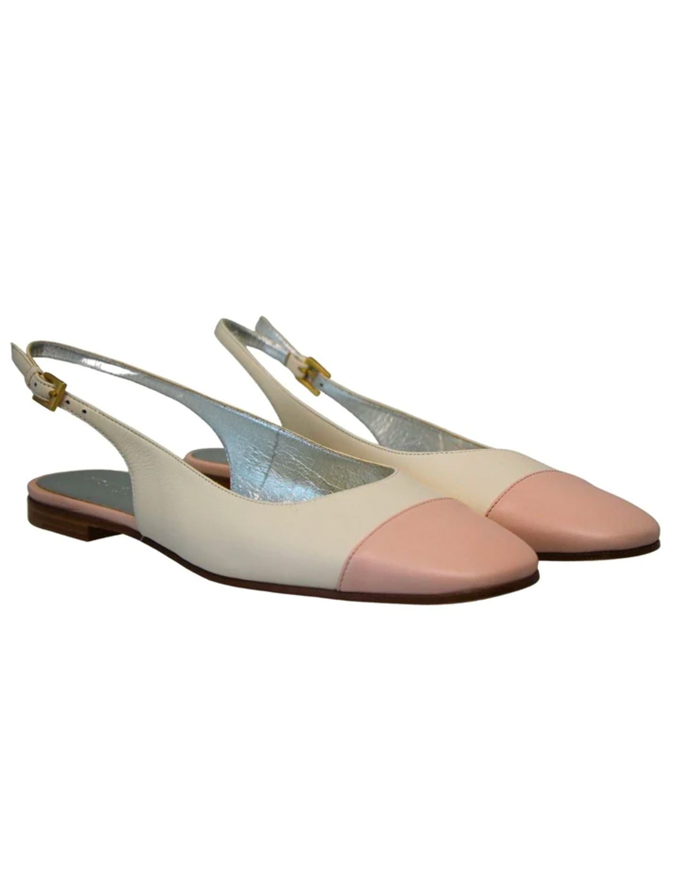 Ballerine Celia slingback crème et nude