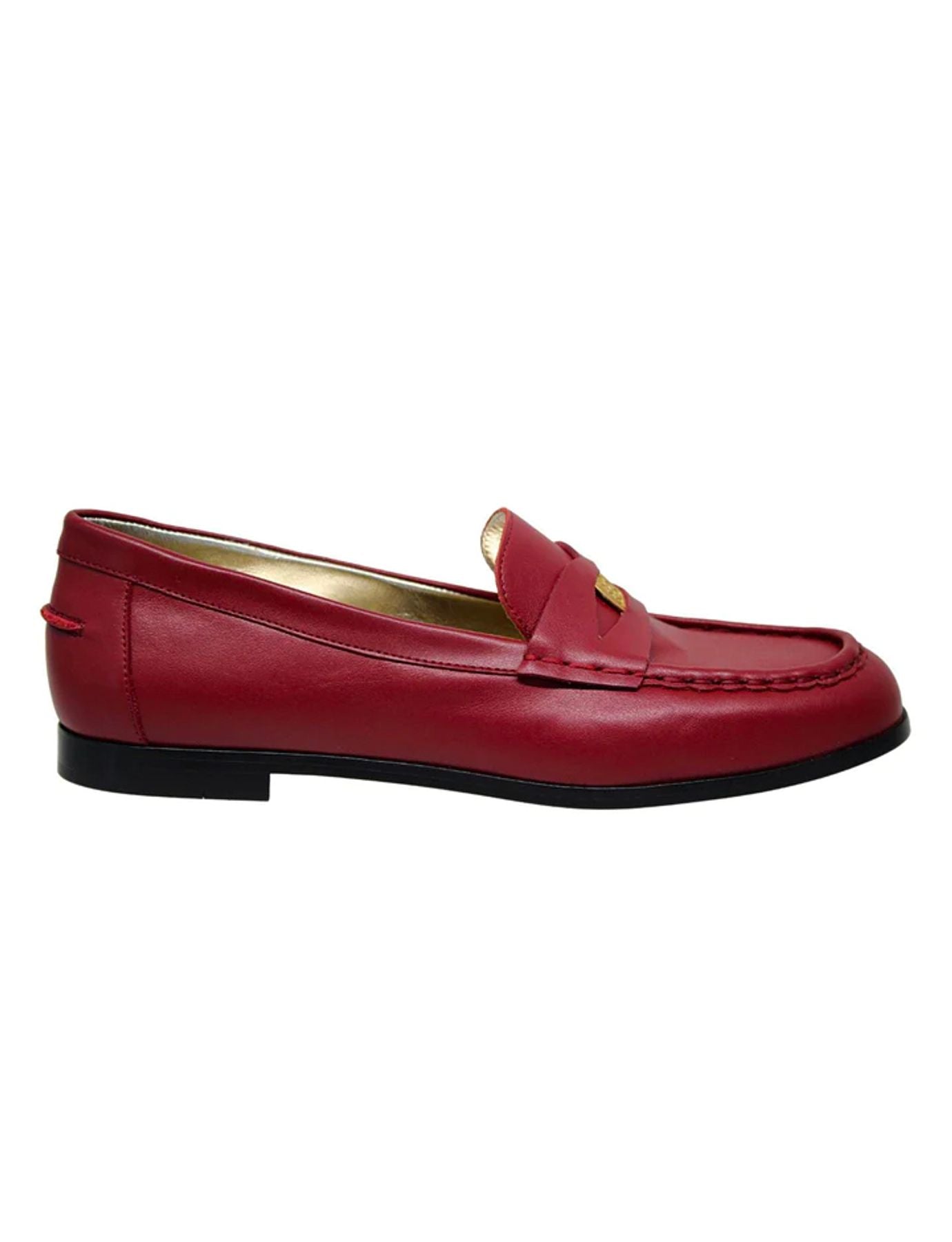 Mocassin en cuir rouge