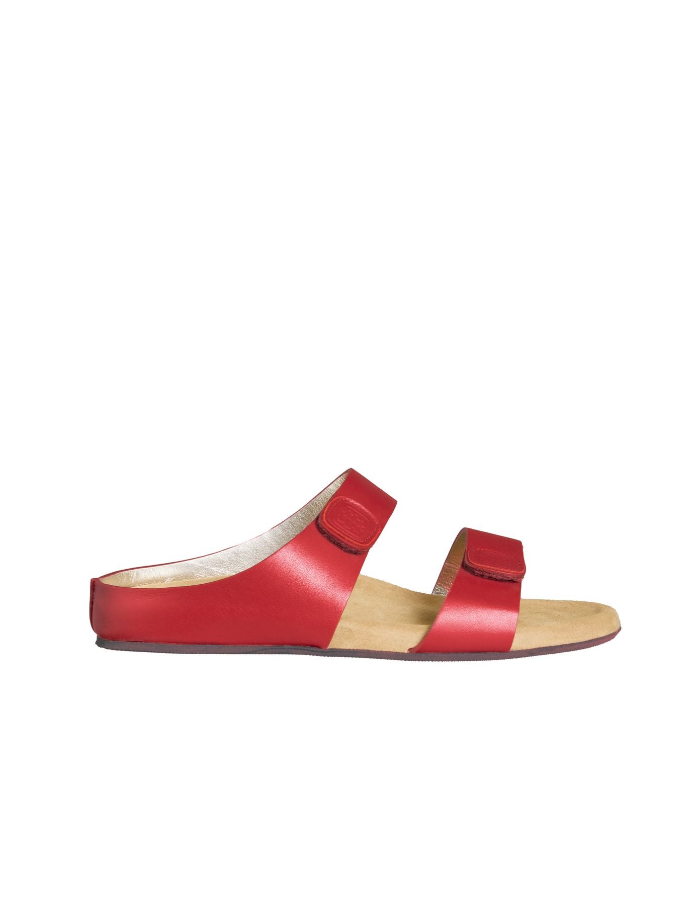 Mules de piel roja Delia