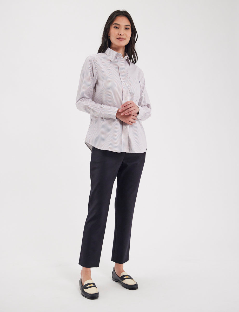 Camicia a righe rosse e blu di Maureen