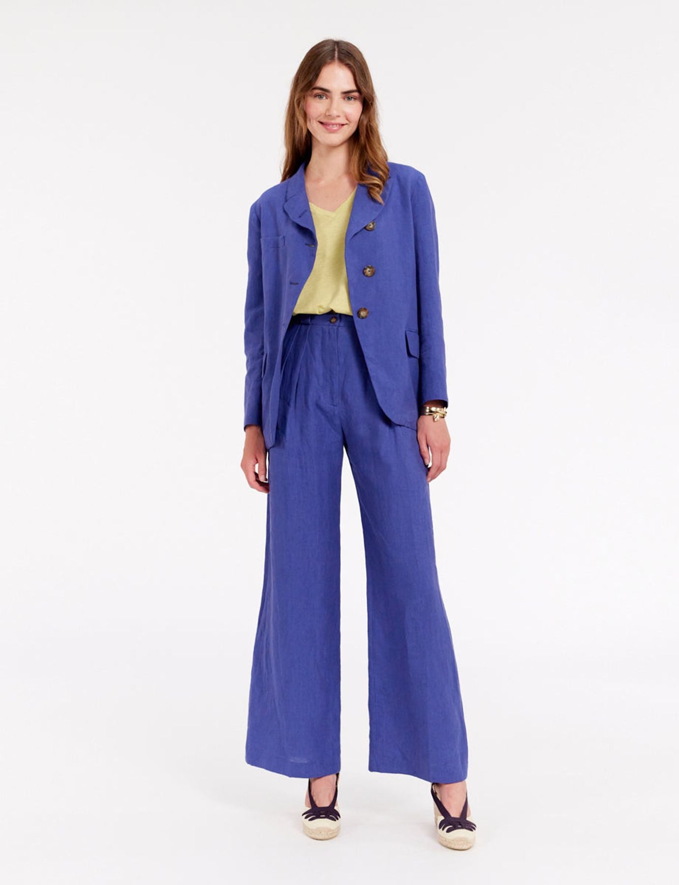 Giacca Yohan in lino blu