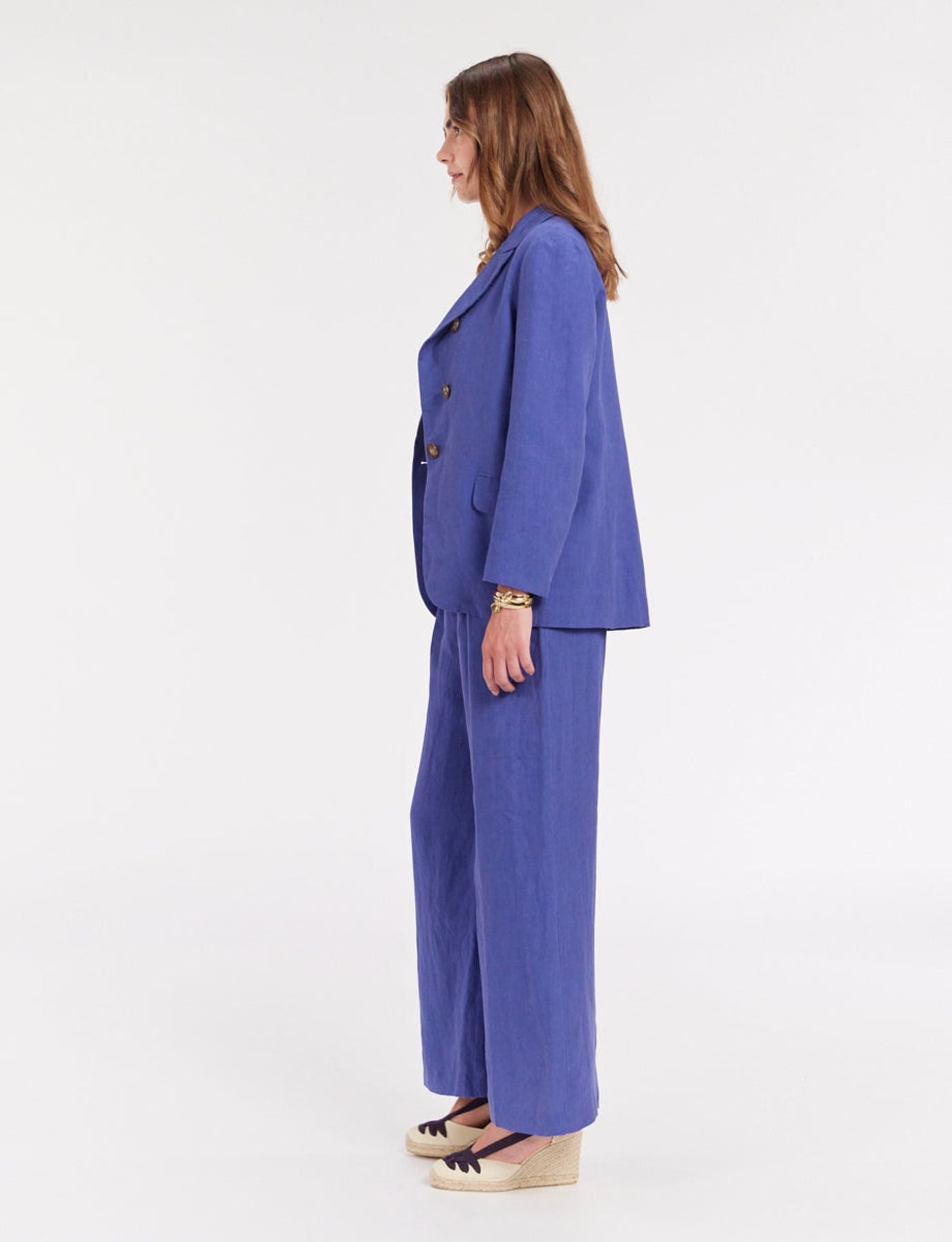Giacca Yohan in lino blu