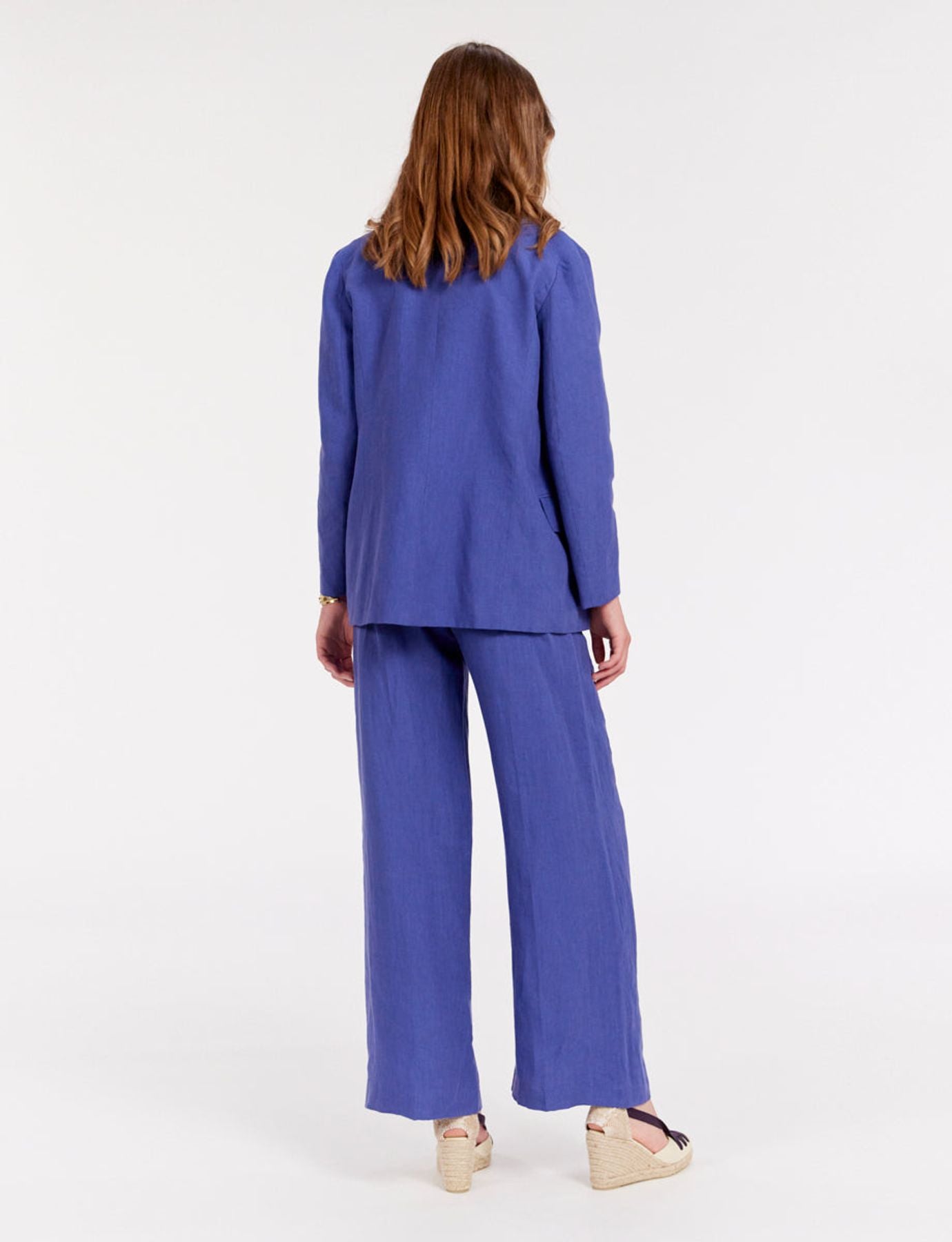 Giacca Yohan in lino blu