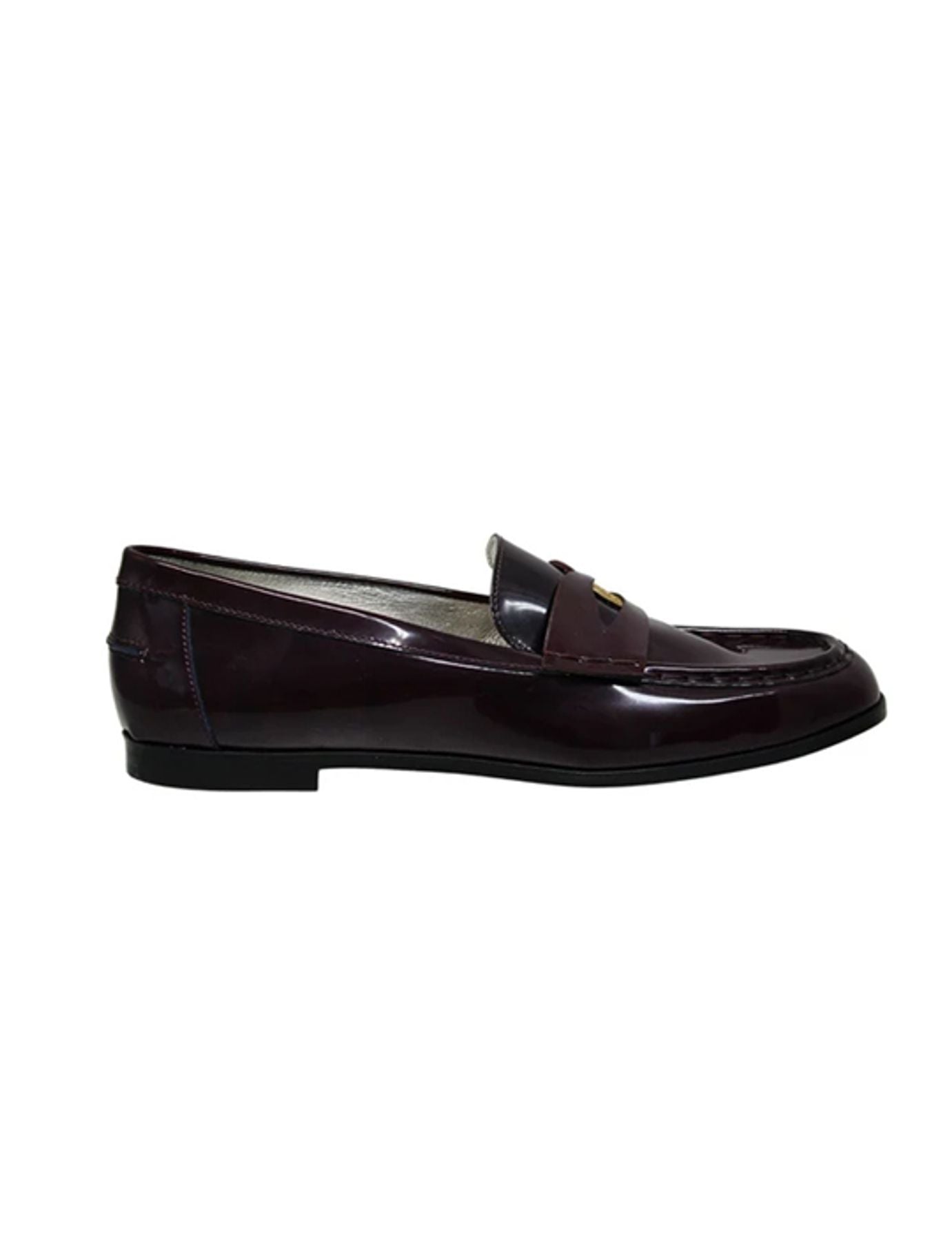 Mocassin Elvire en cuir lisse bordeaux