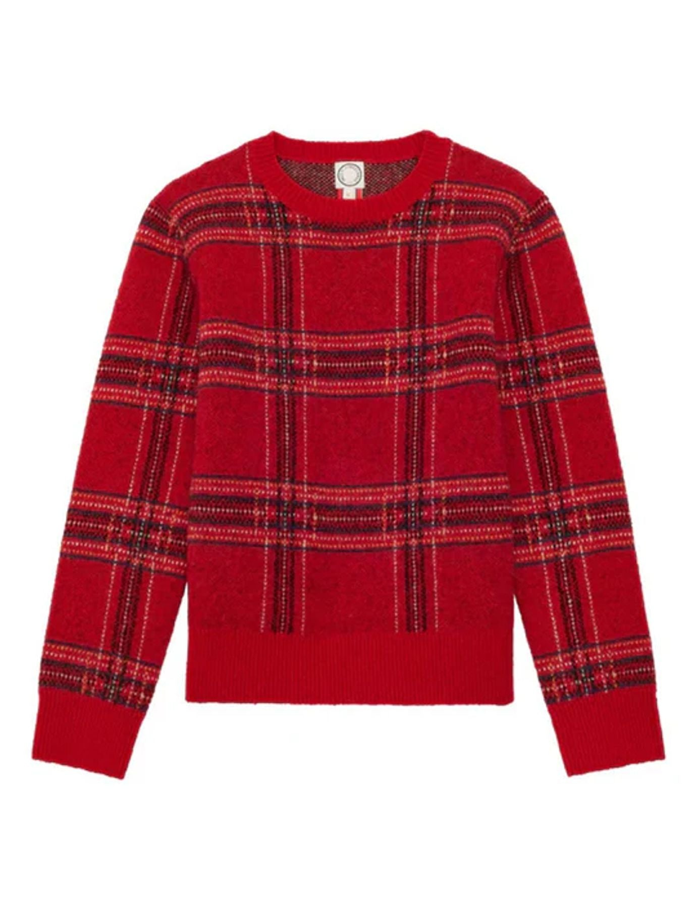 Pull Ulysse motif jacquard rouge