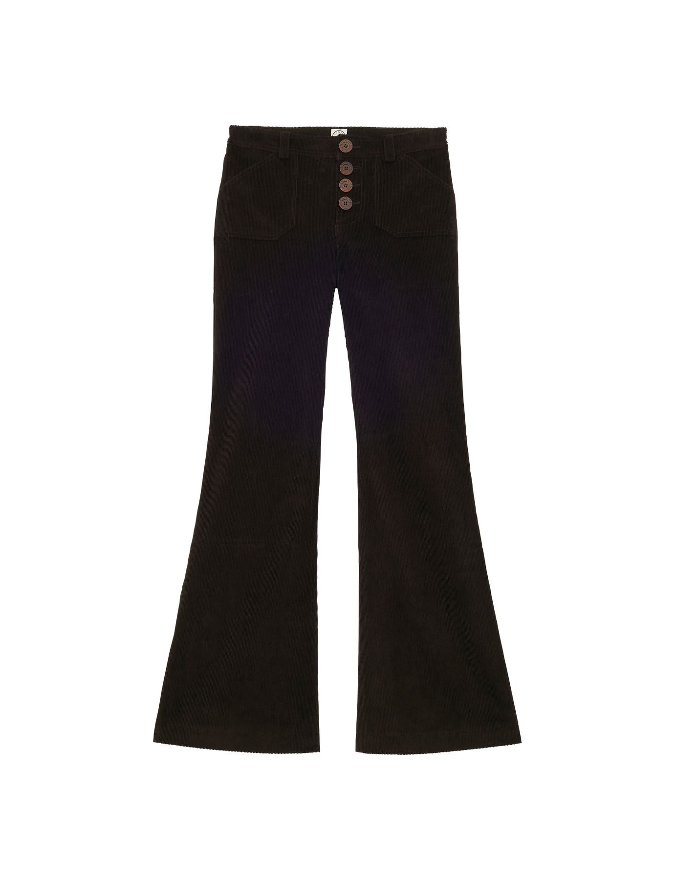 Pantalon Charlotte en velours milleraies marron