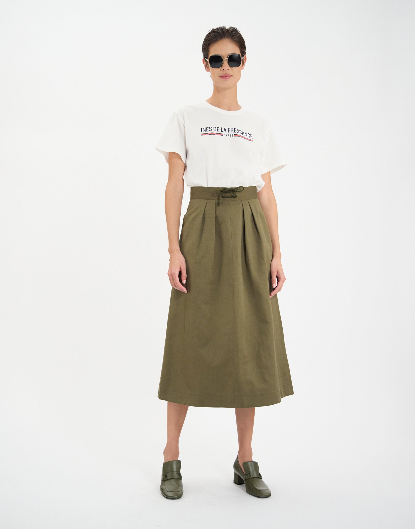 Maud khaki skirt