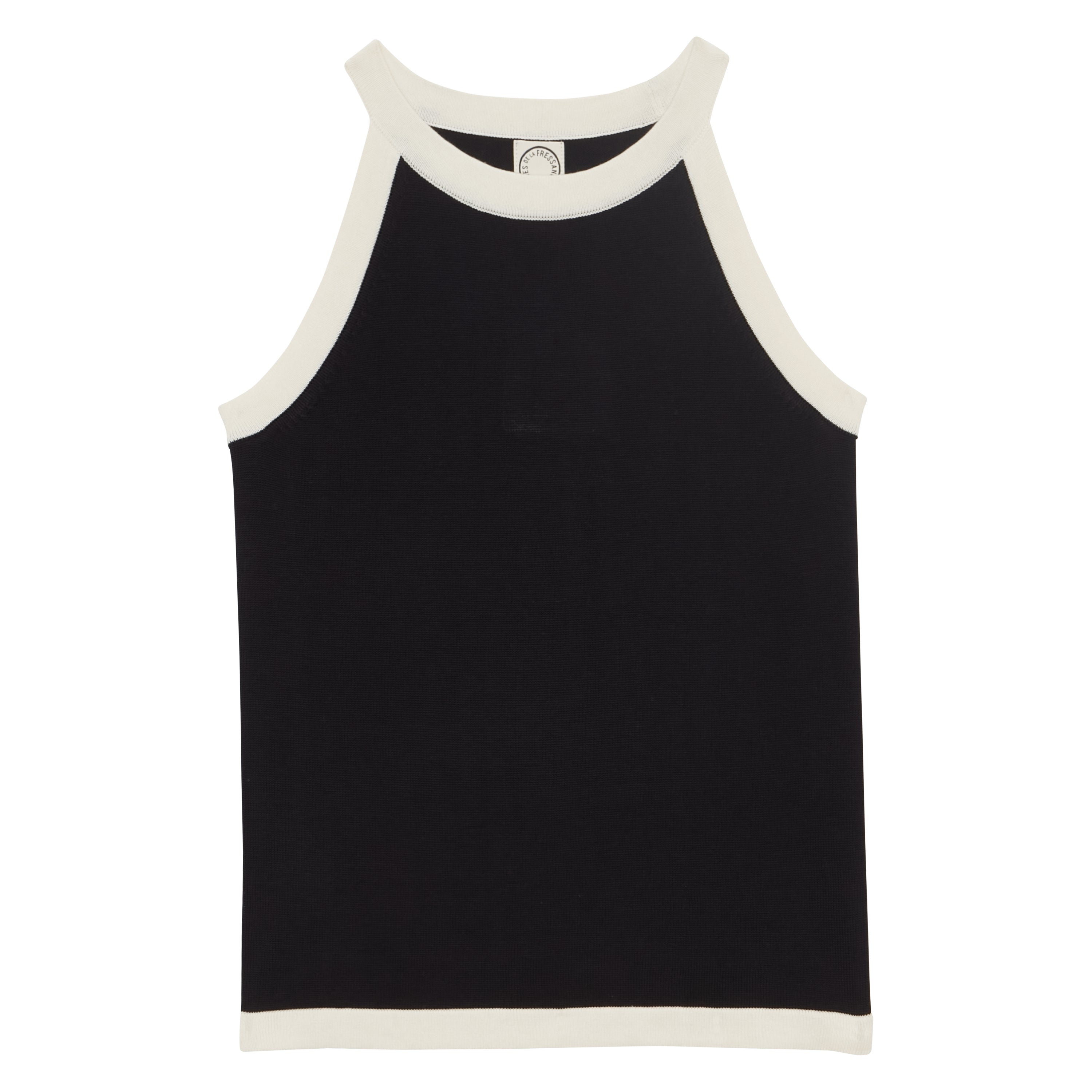 Top Alvaro en soie et coton marine