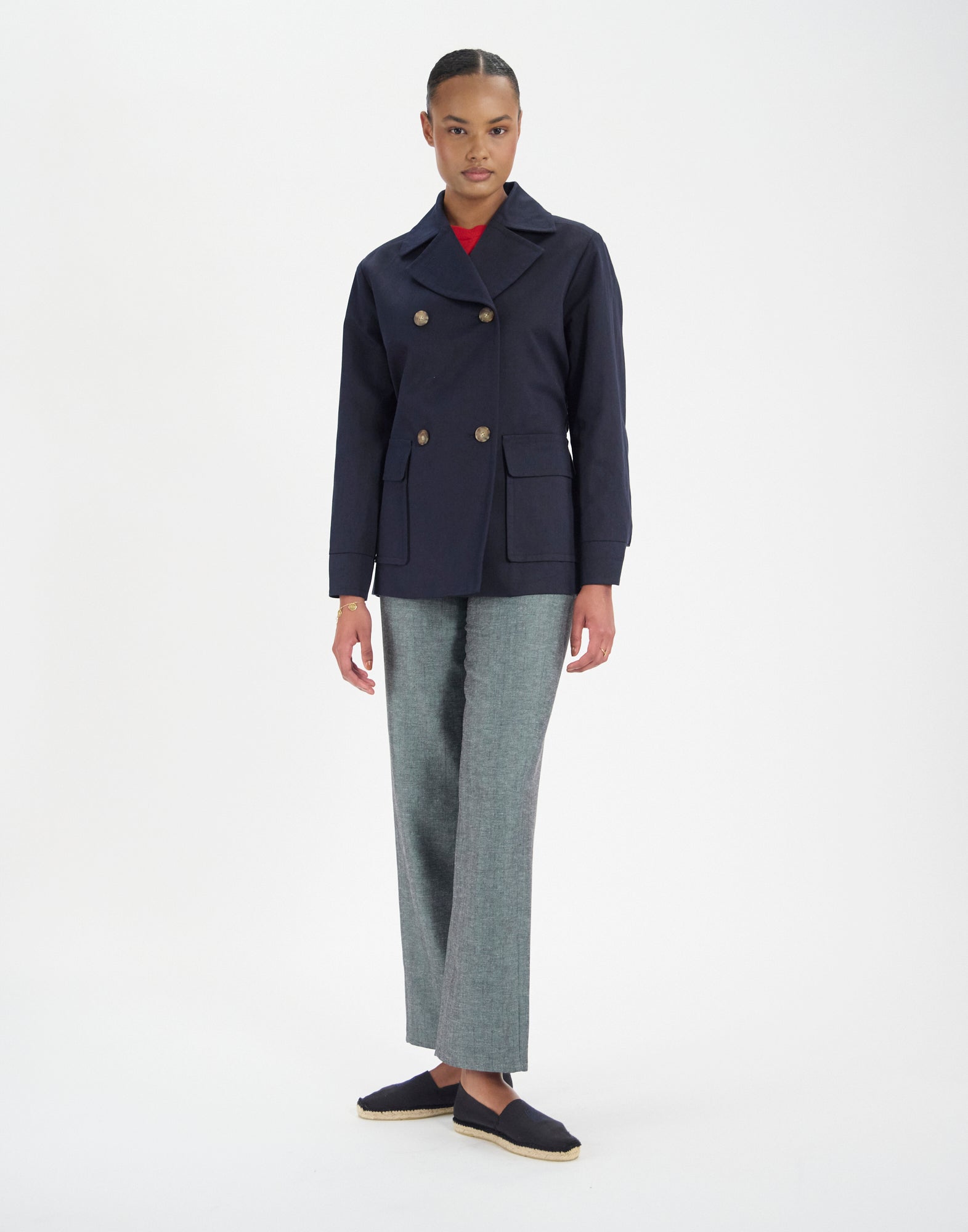 Romaric coat in navy blue