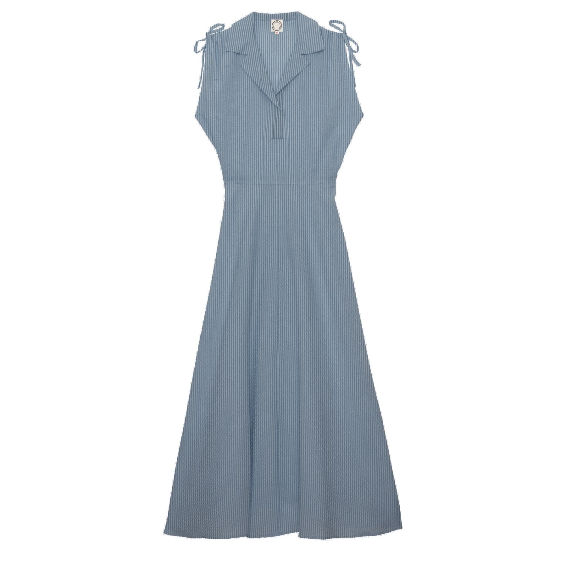 Vestido Violine slim-fit de algodón azul