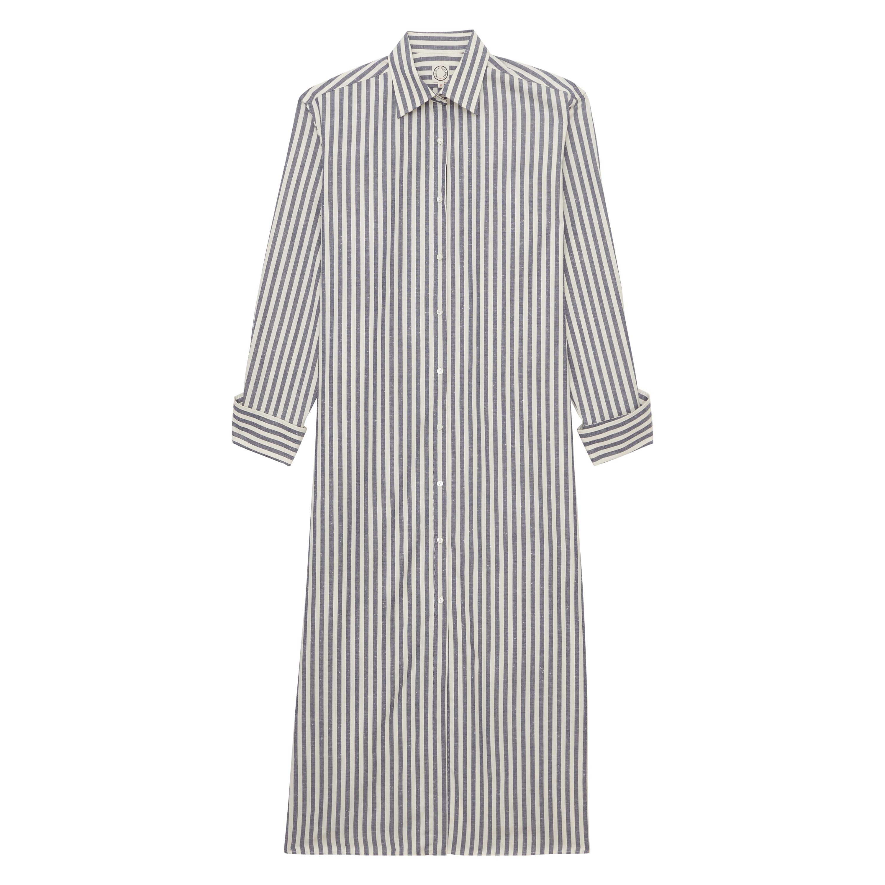Robe Douglas en coton bleue à rayures épaisses