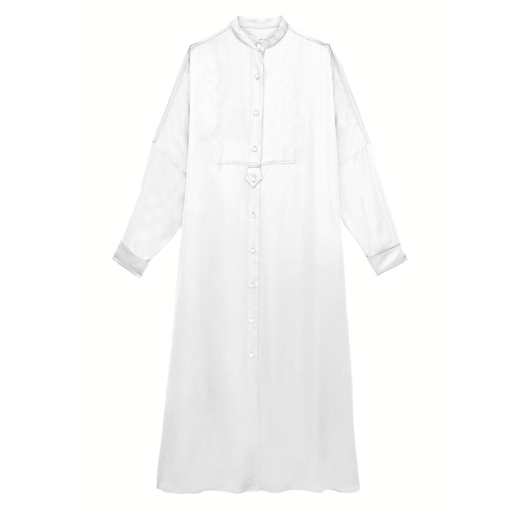 Robe Boy en lin mélangé blanche