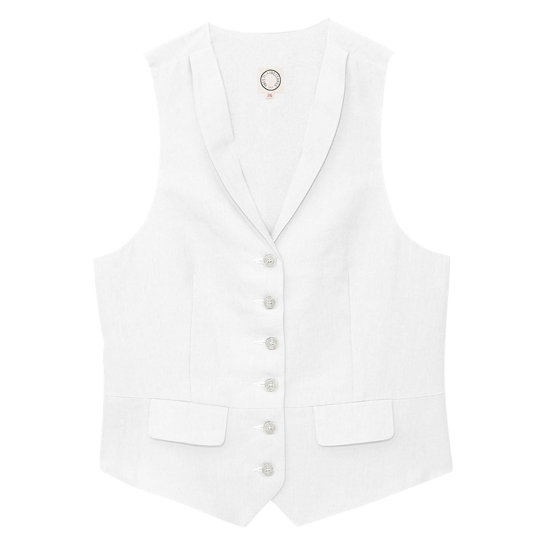 Gilet Robinson en lin blanc