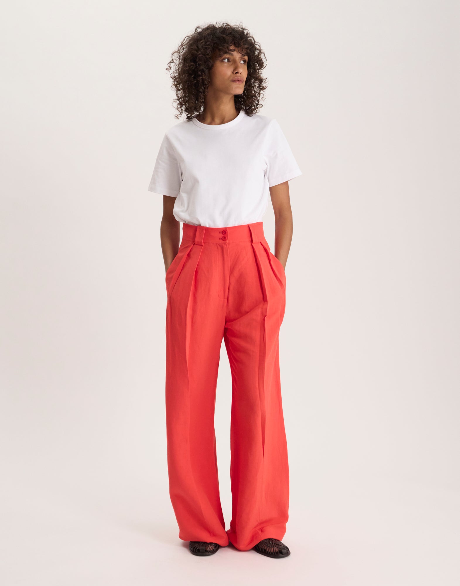 Pantalon Marlène en rayonne et lin