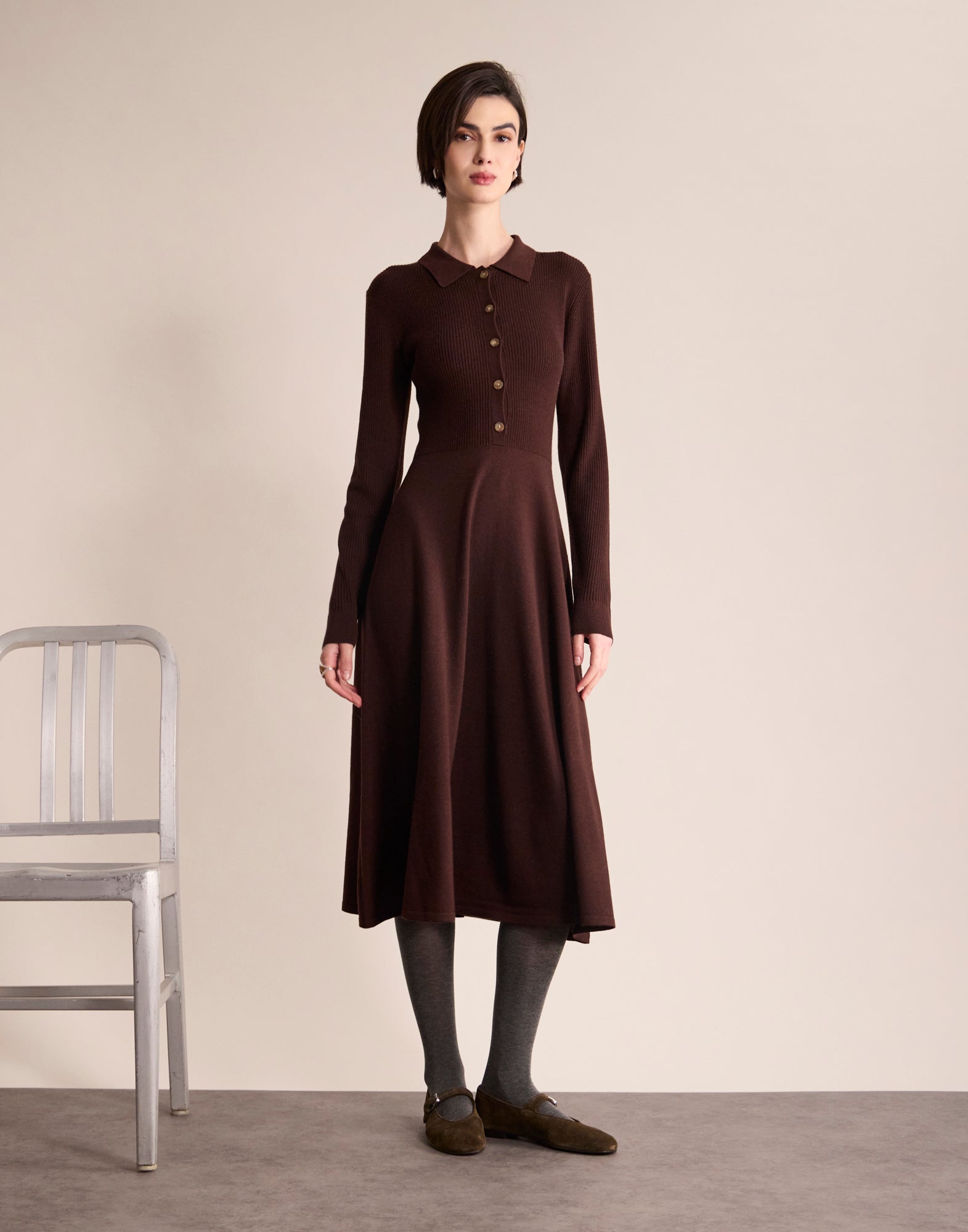 Kleid „Amy“ in Braun