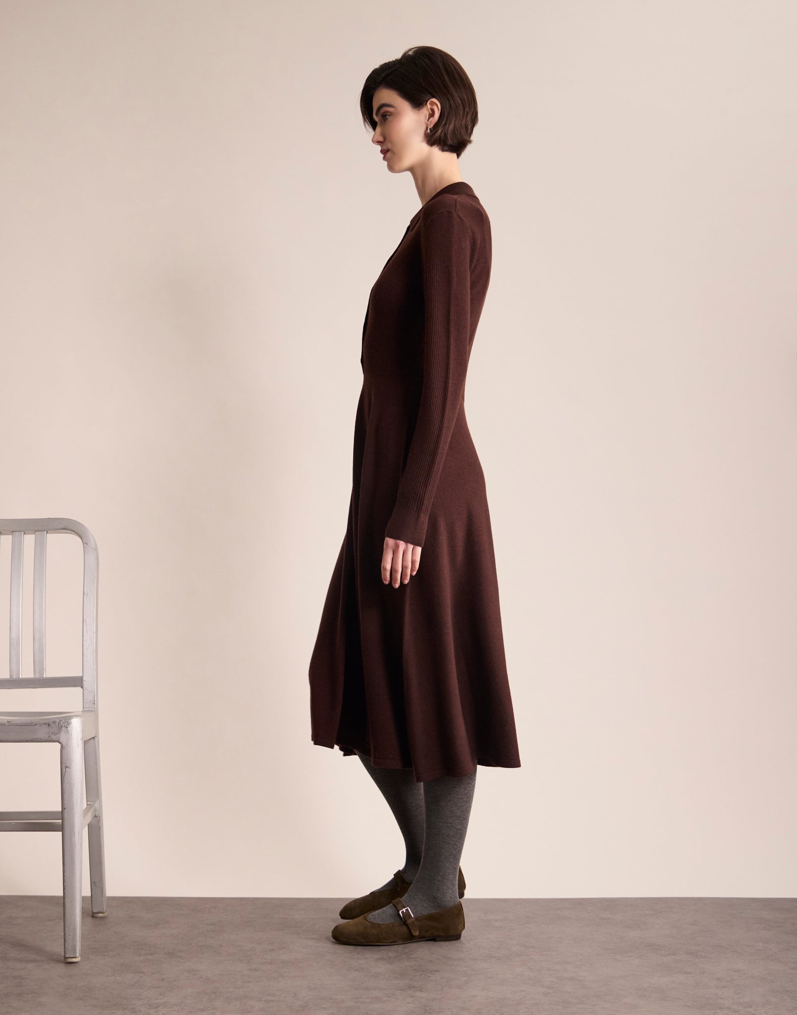 Kleid „Amy“ in Braun