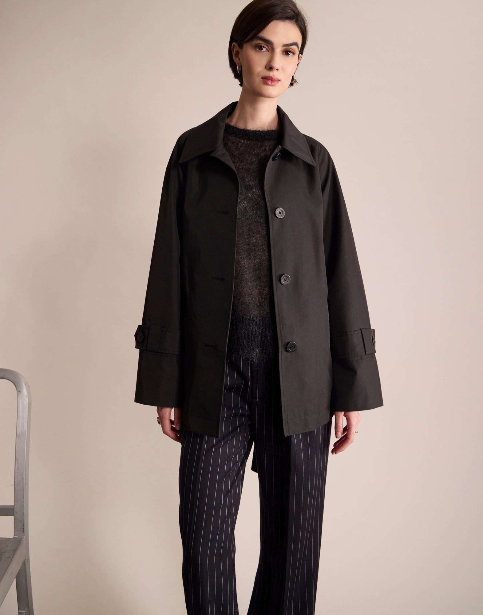 Tess Black Trench Coat