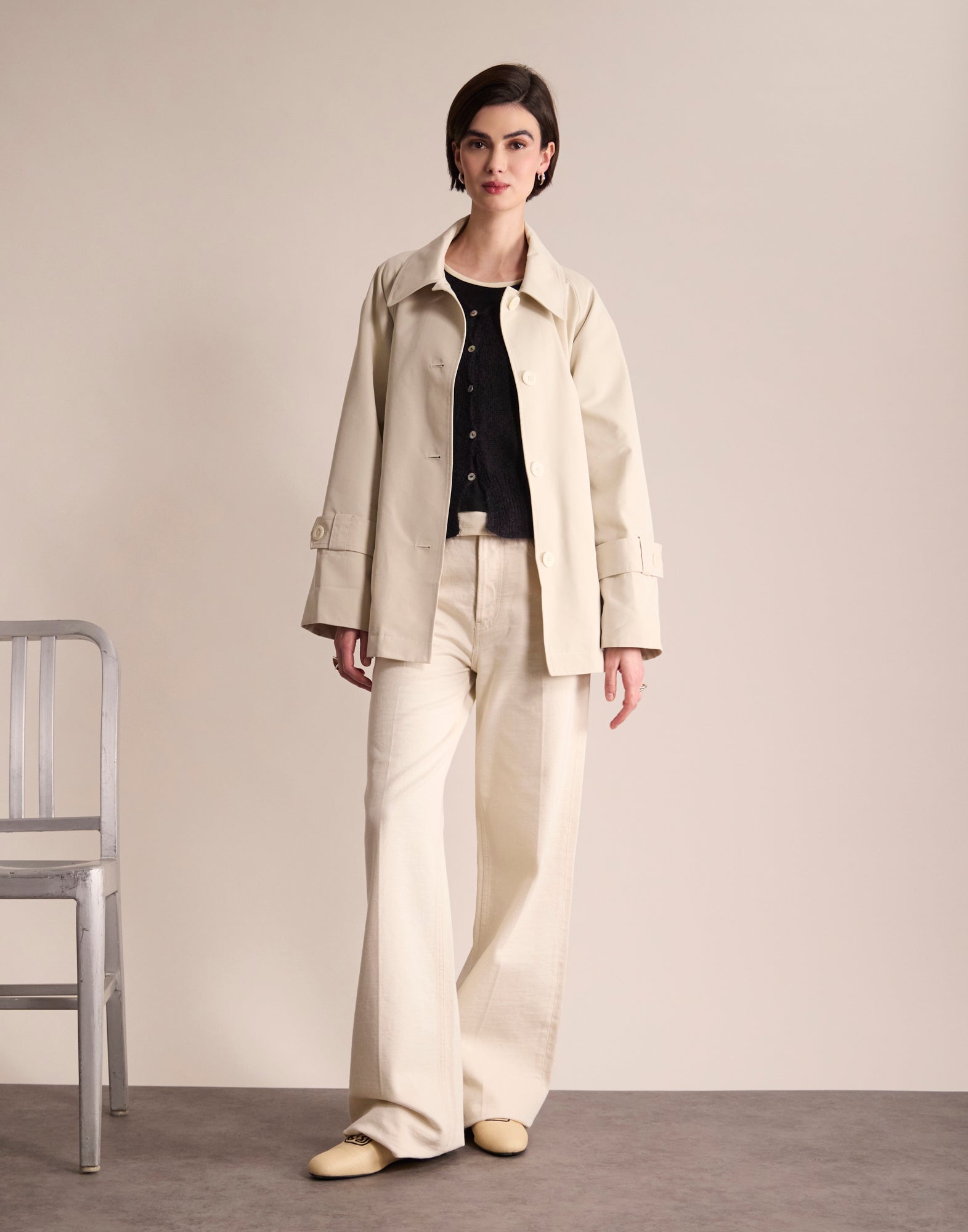 Tess Ecru Trench Coat