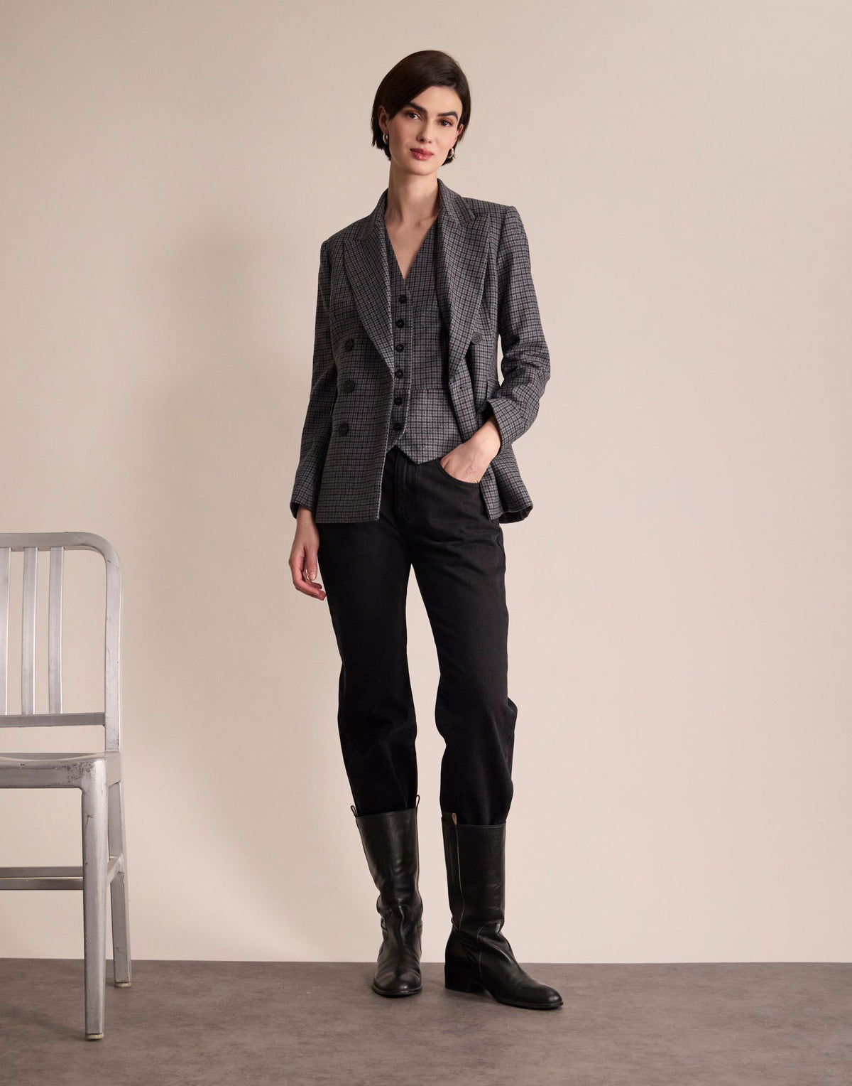 Veste June à Carreaux