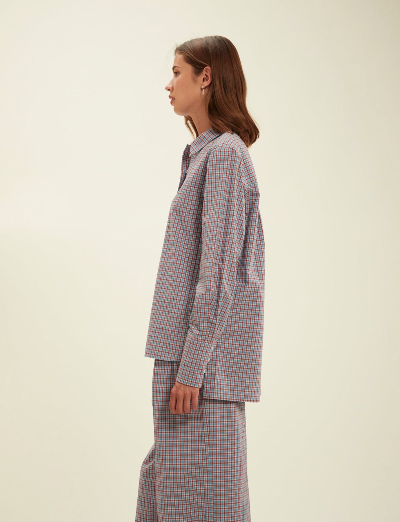 Chemise Falco turquoise à carreaux