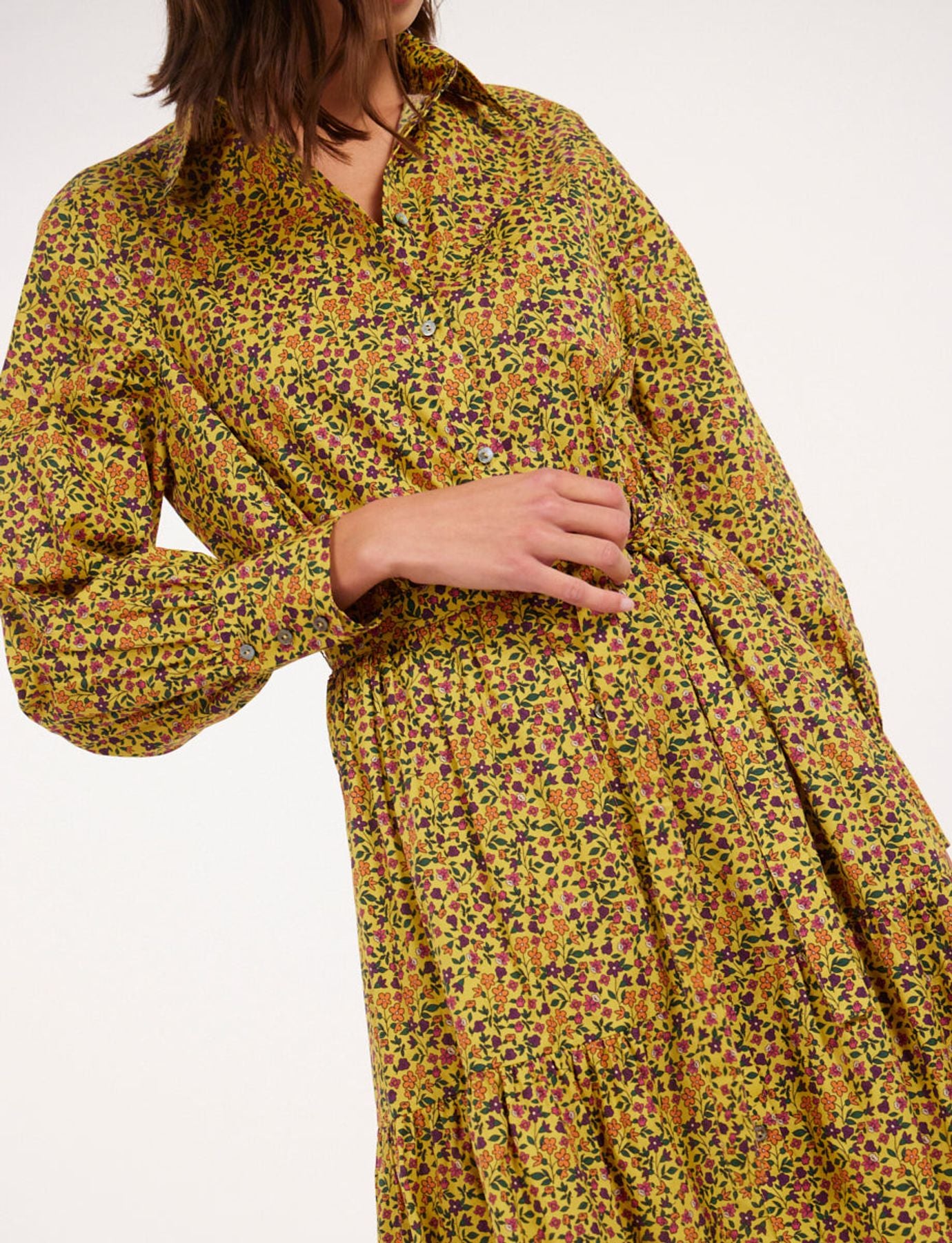 Léna yellow floral dress