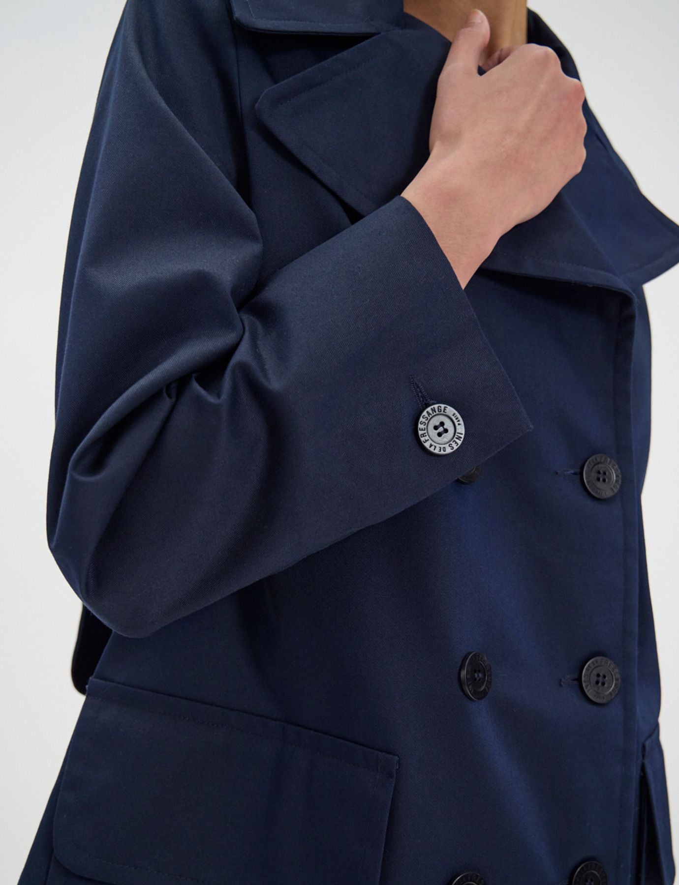 Lightweight navy blue Seraphine coat