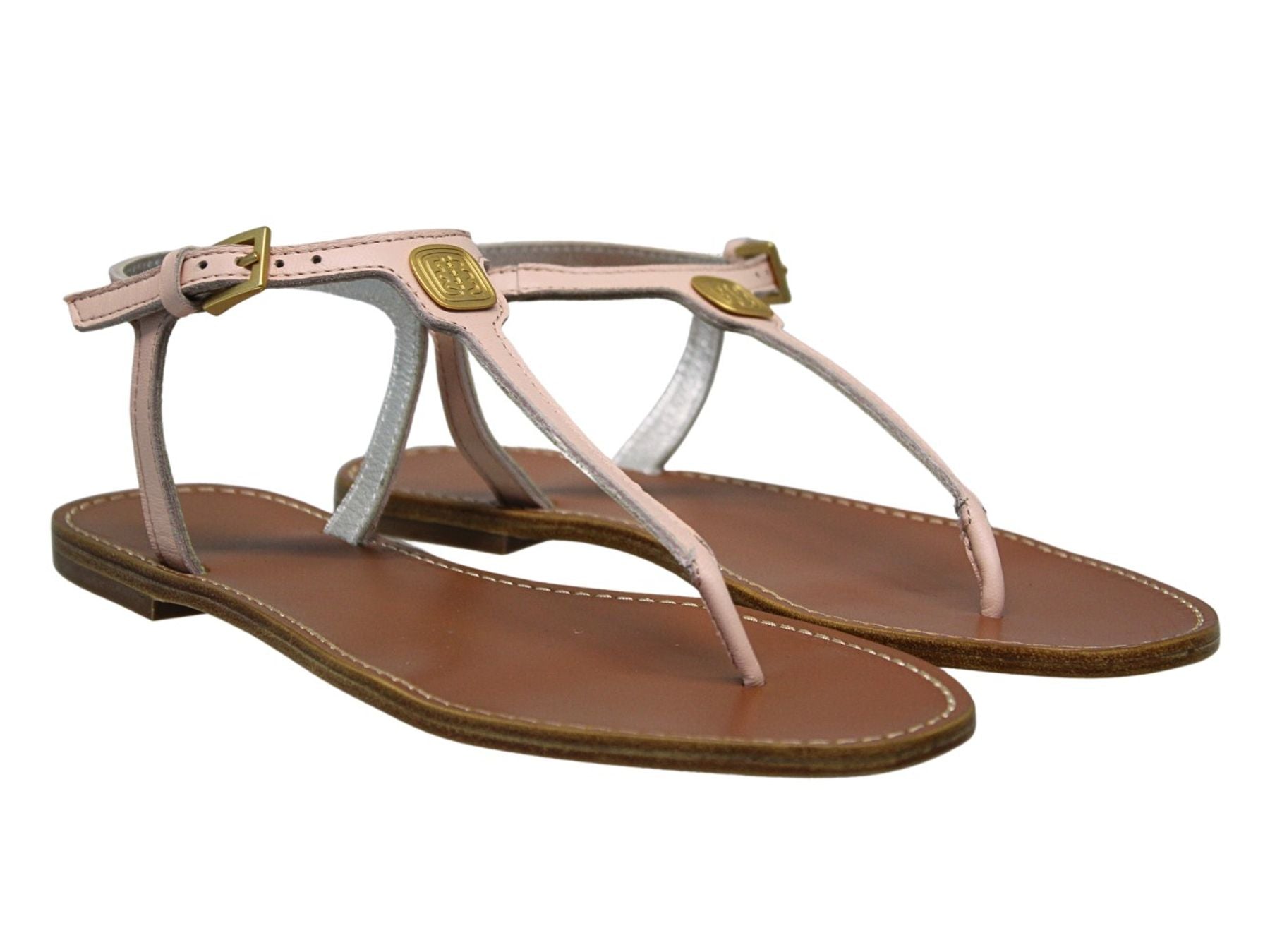 Sandalias planas de piel nude