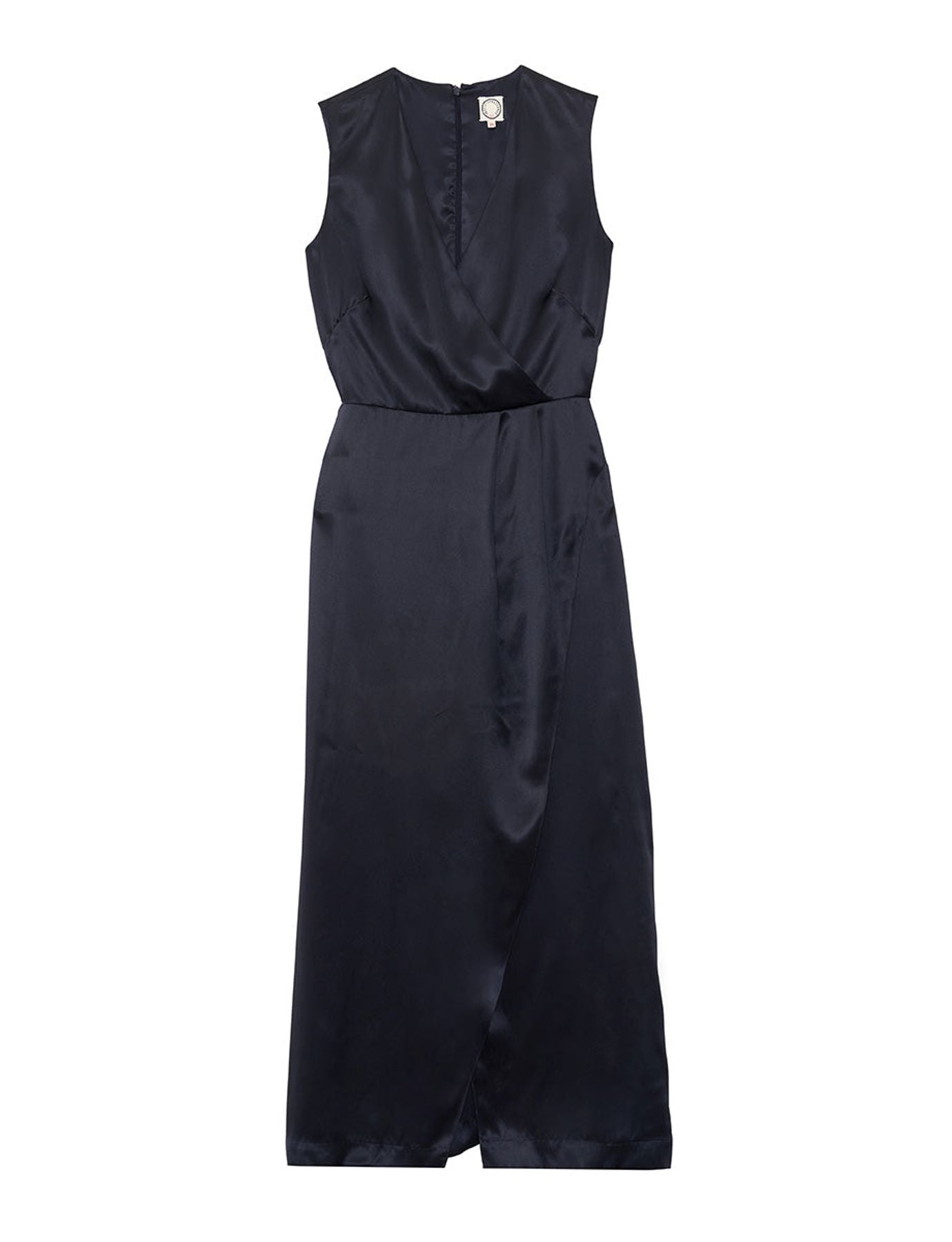 Elsa navy silk dress