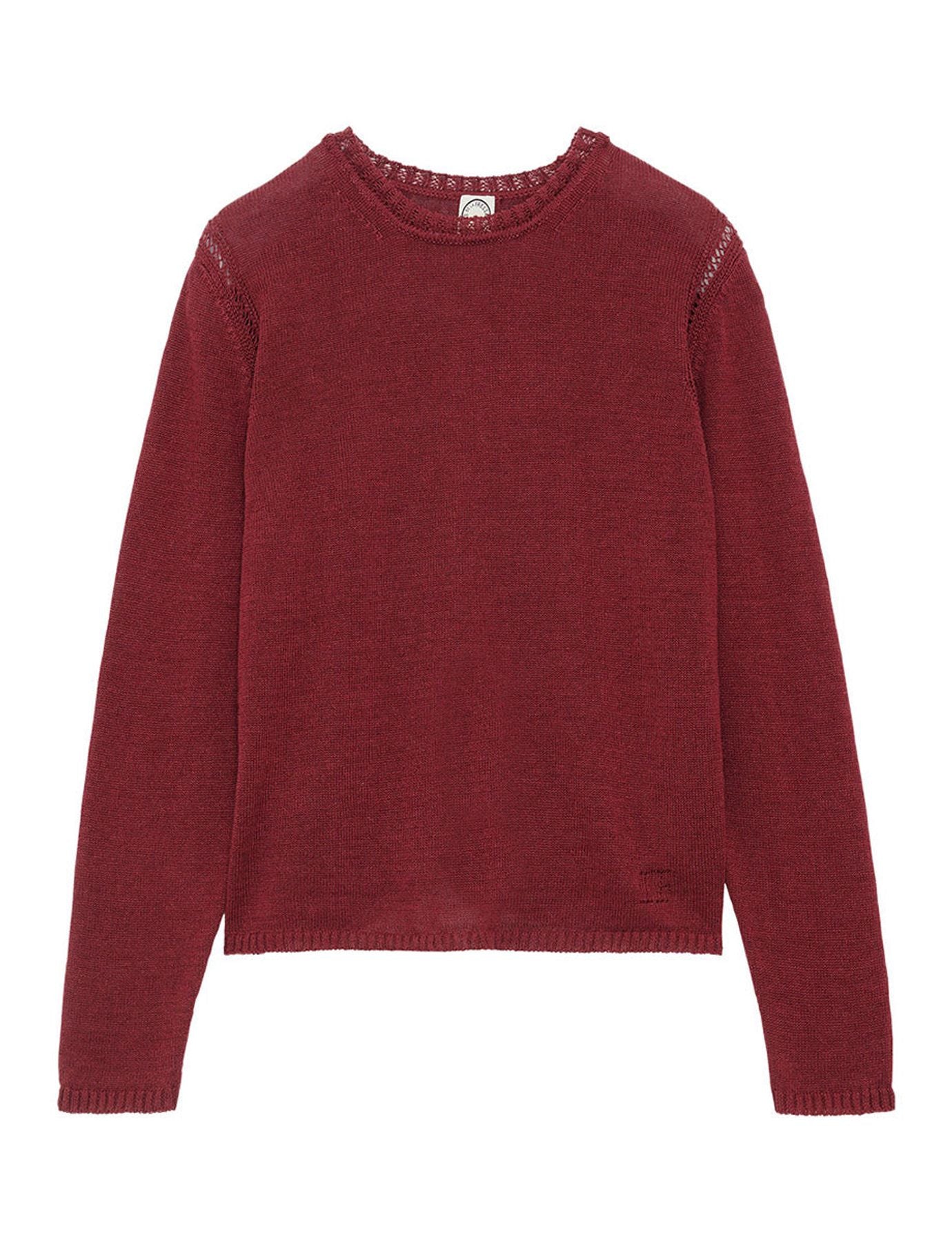Himbeerfarbener Angelina-Pullover aus Leinen