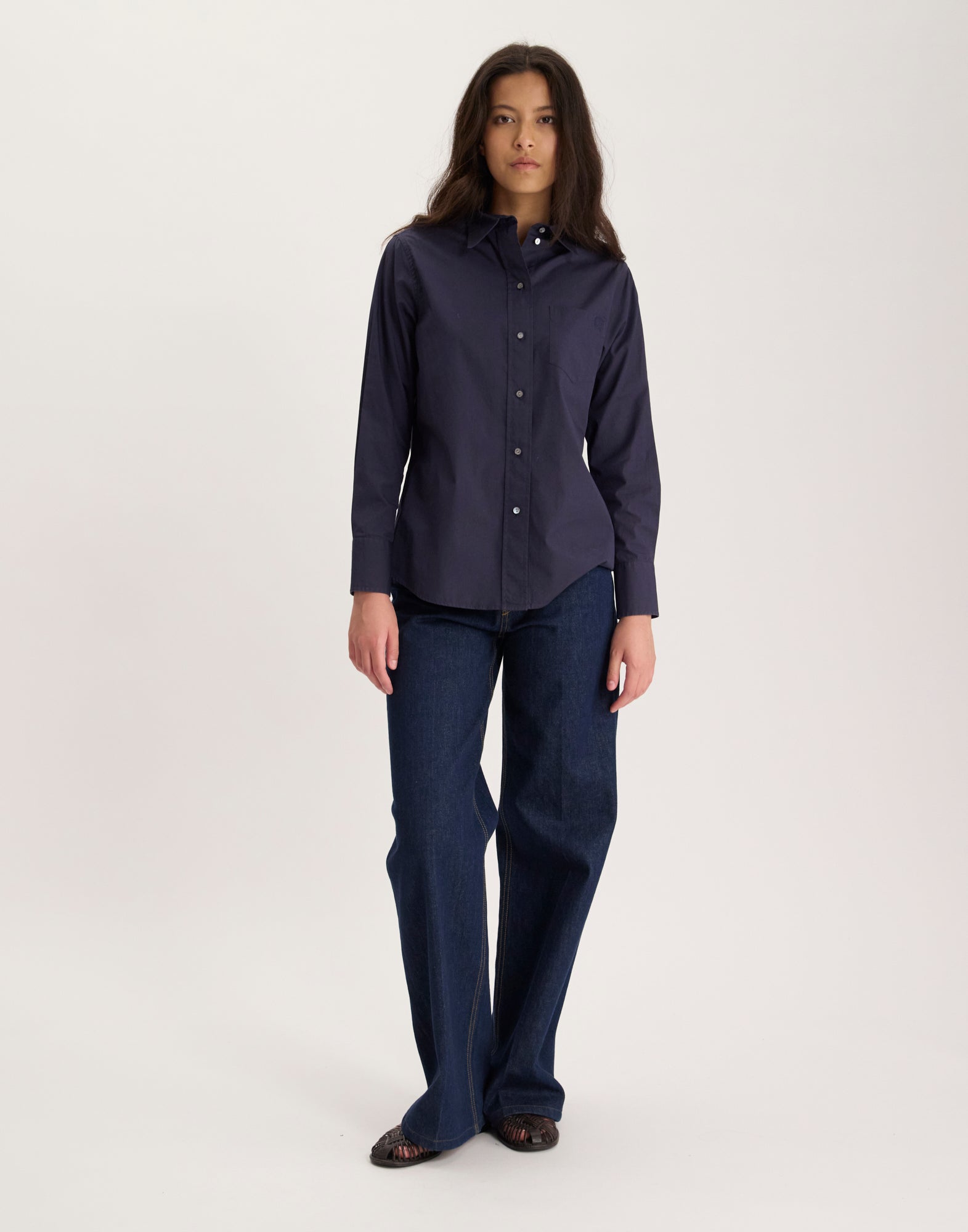 Camicia Maureen in cotone blu scuro