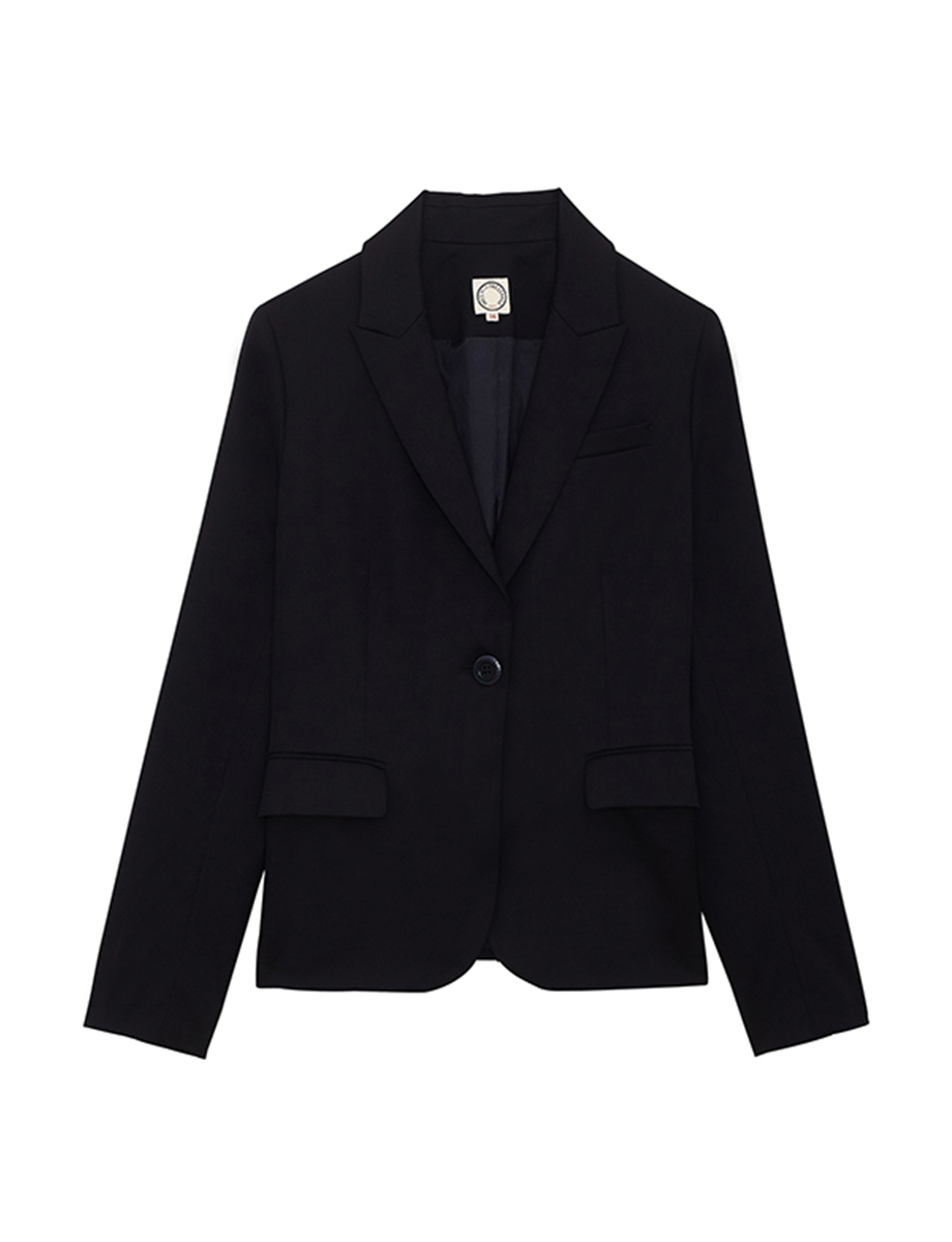 Chaqueta Nicoletta de lana azul marino