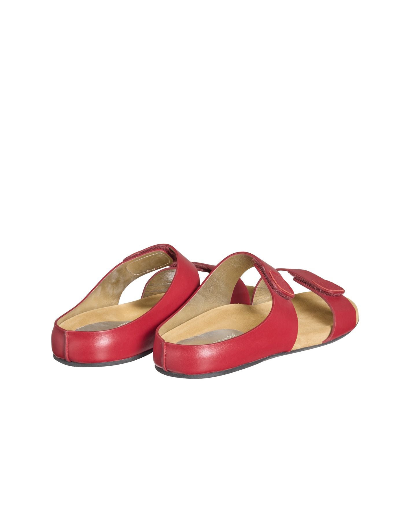 Mules de piel roja Delia
