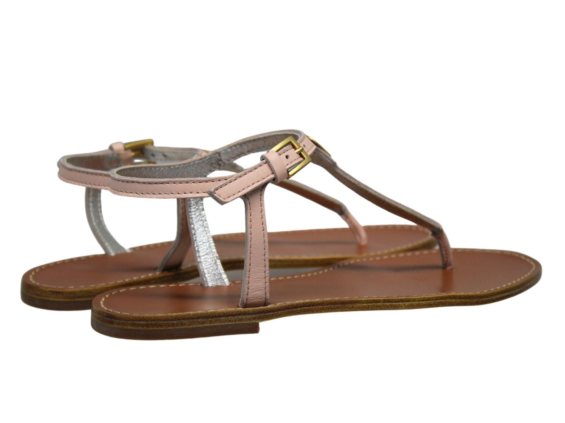 Sandalias planas de piel nude
